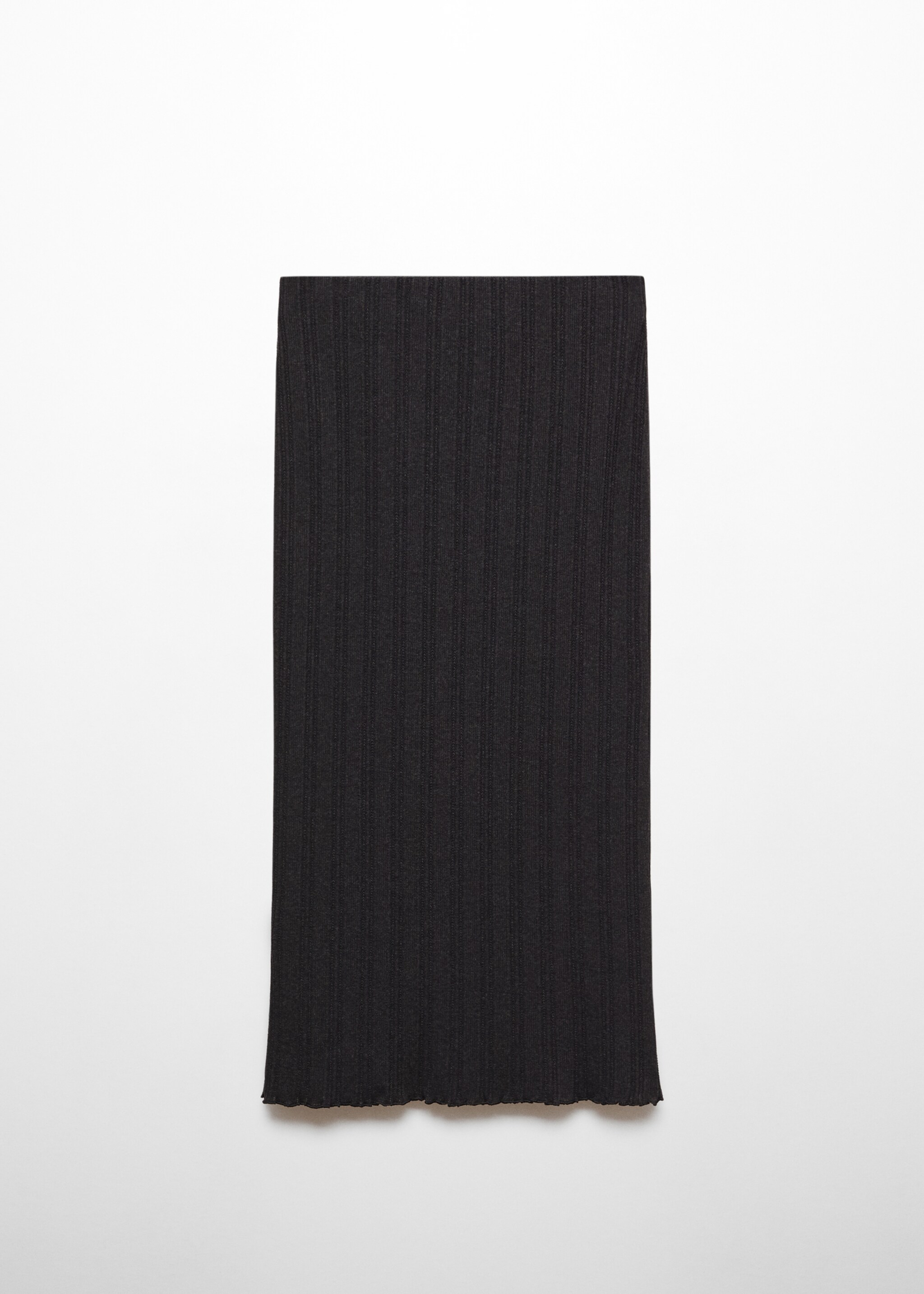 Ribbed midi skirt - Article without model, Charcoal. Ref: 57045810-00.