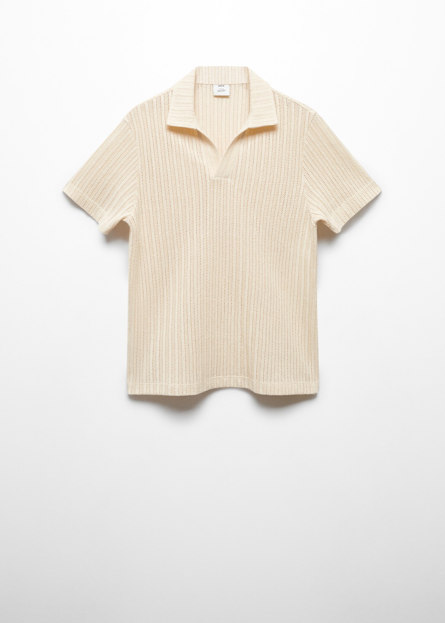 100% cotton crochet polo shirt - Article without model