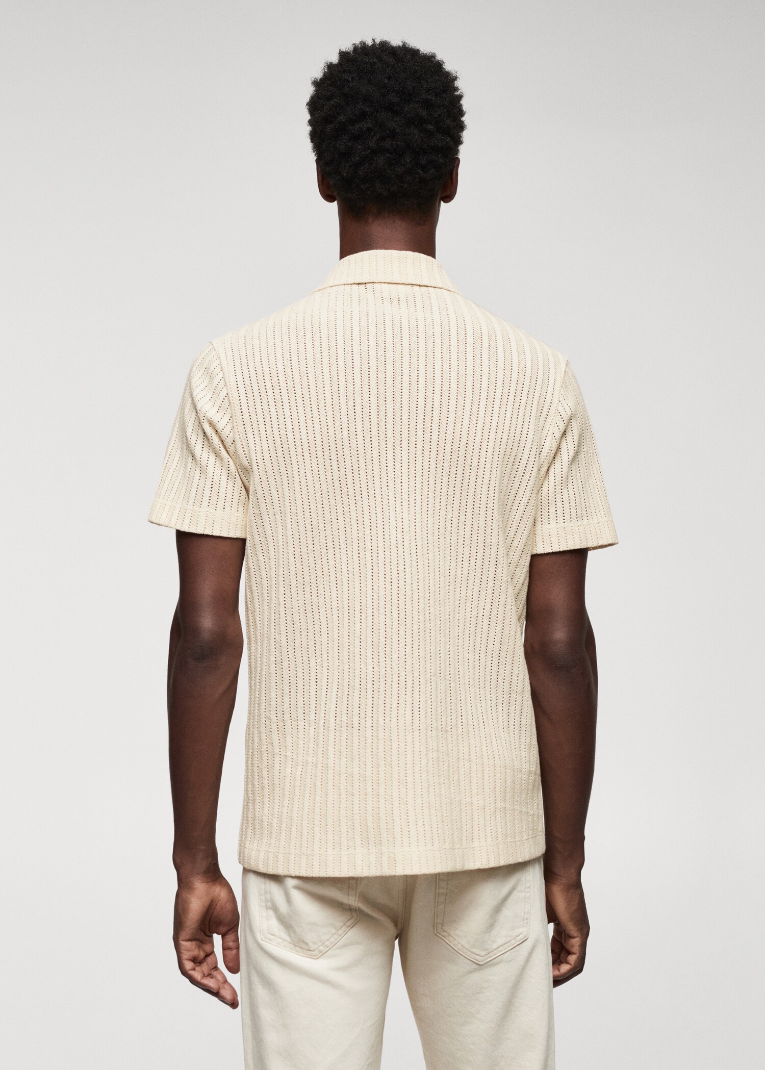 100% cotton crochet polo shirt - Reverse of the article