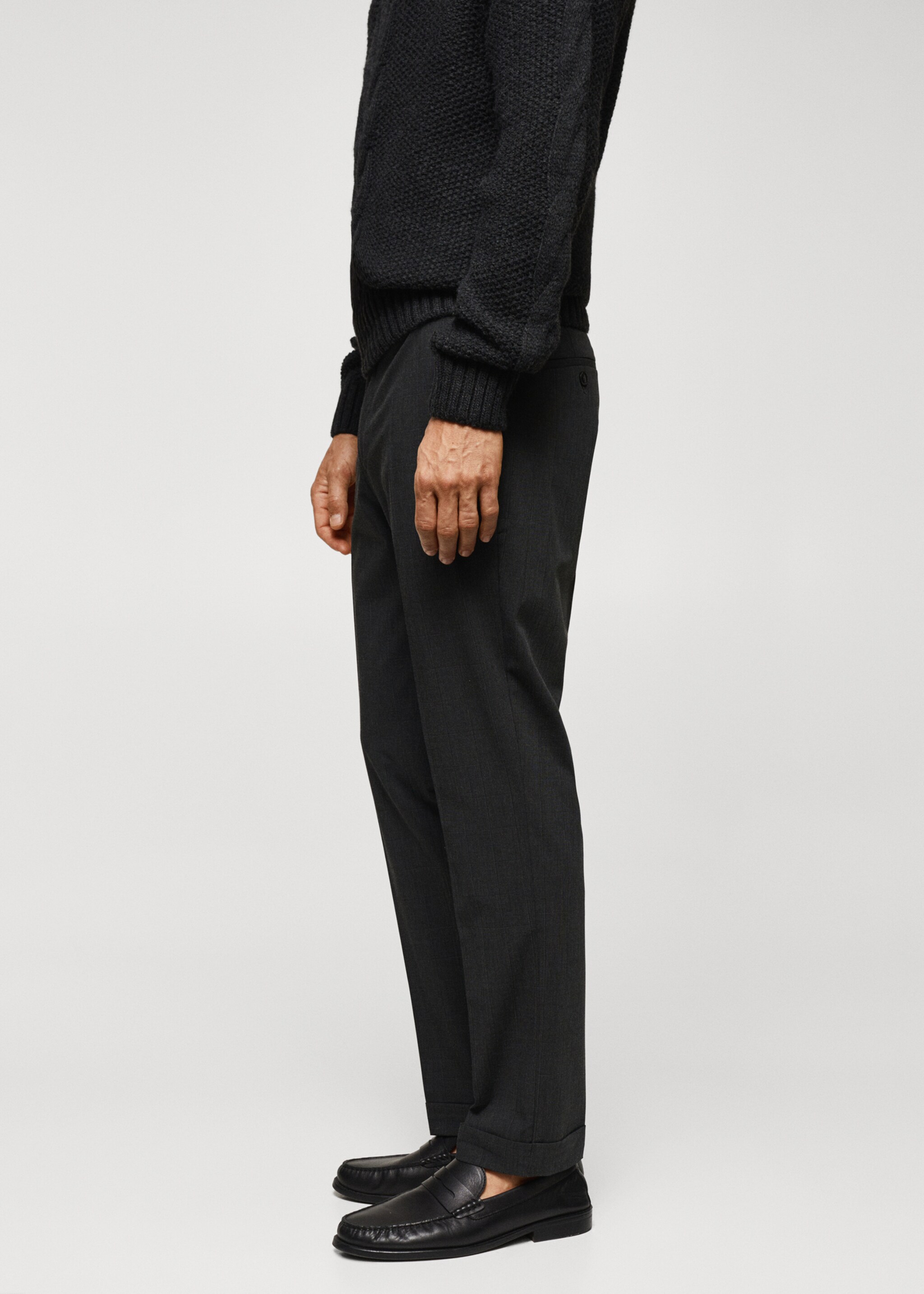 Recycled fabric check trousers - Details of the article 2