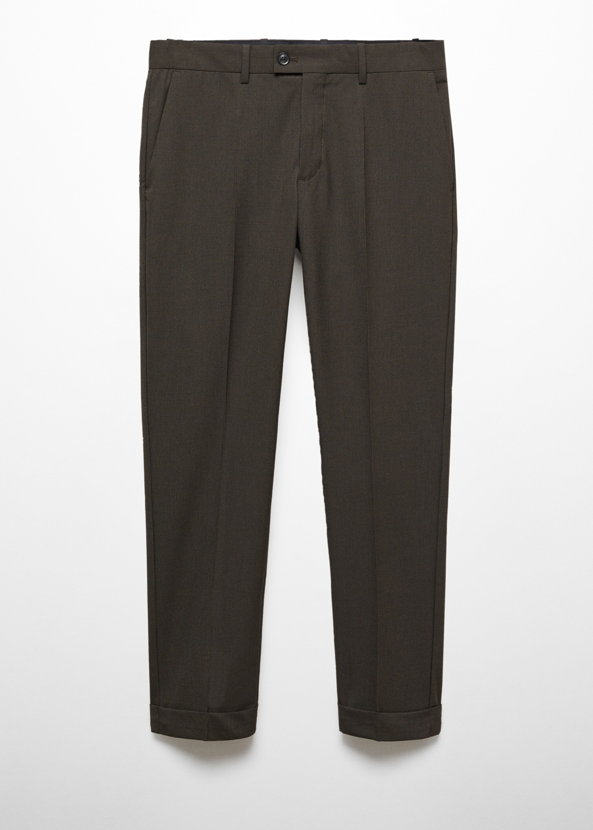Micro-houndstooth wool-blend slim-fit trousers - Article without model