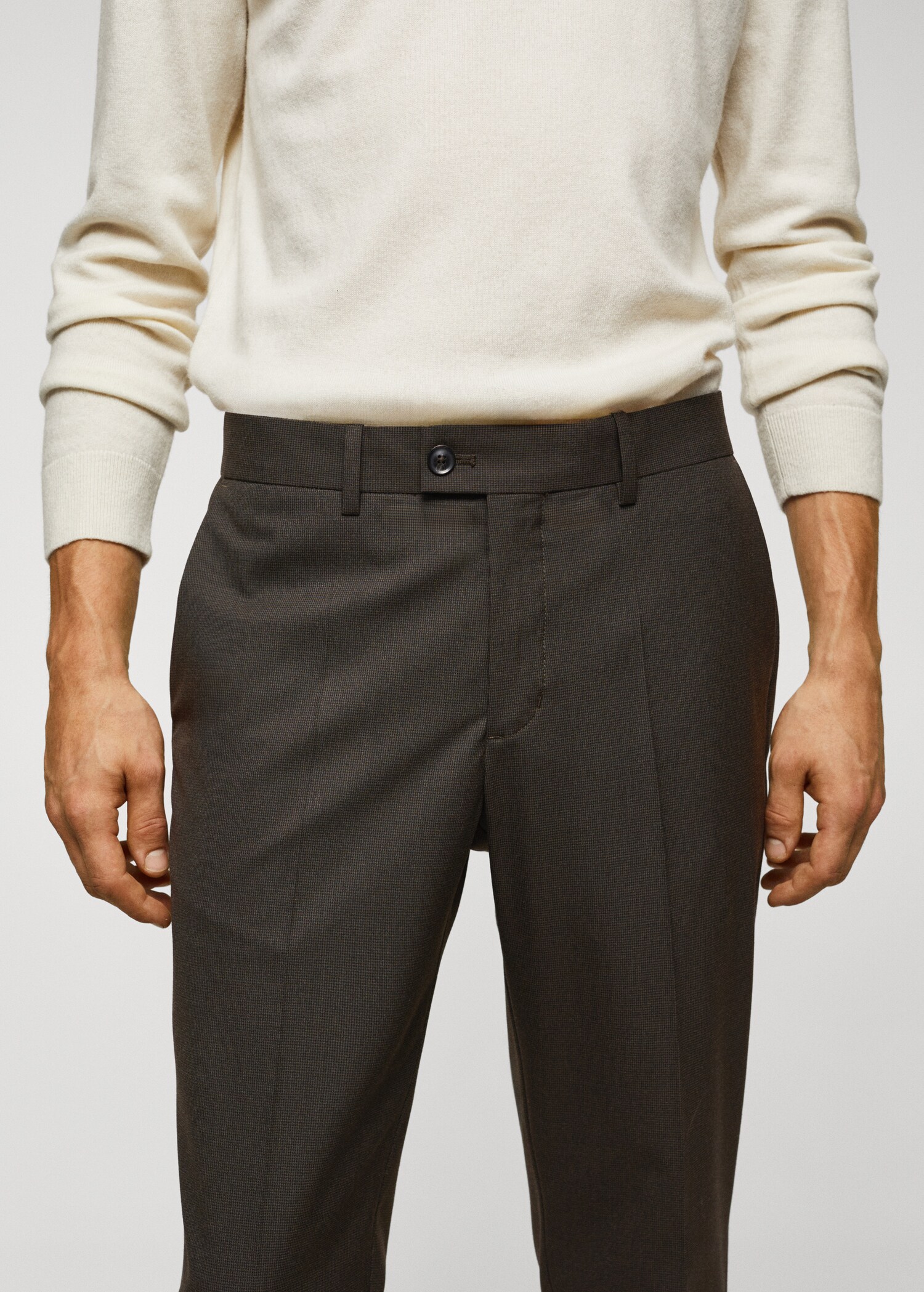 Slim fit-byxa hundtandsmönster - Detaljer om artikeln 1