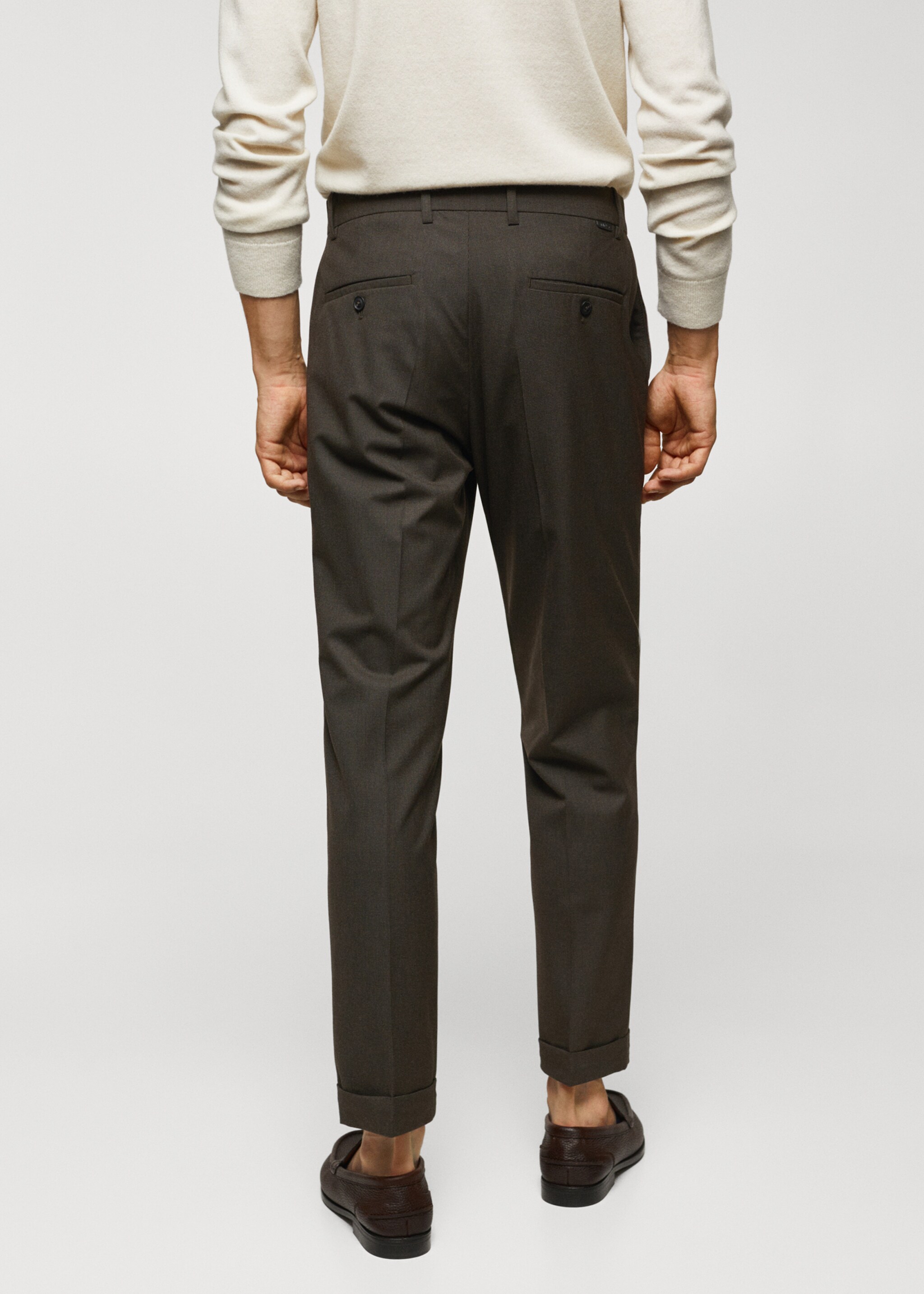 Micro-houndstooth wool-blend slim-fit trousers - Reverse of the article