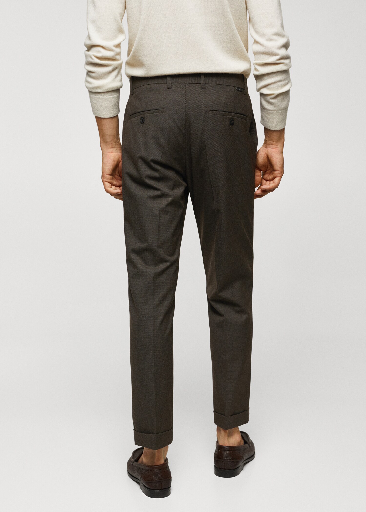 Slim fit-byxa hundtandsmönster - Artikelns baksida