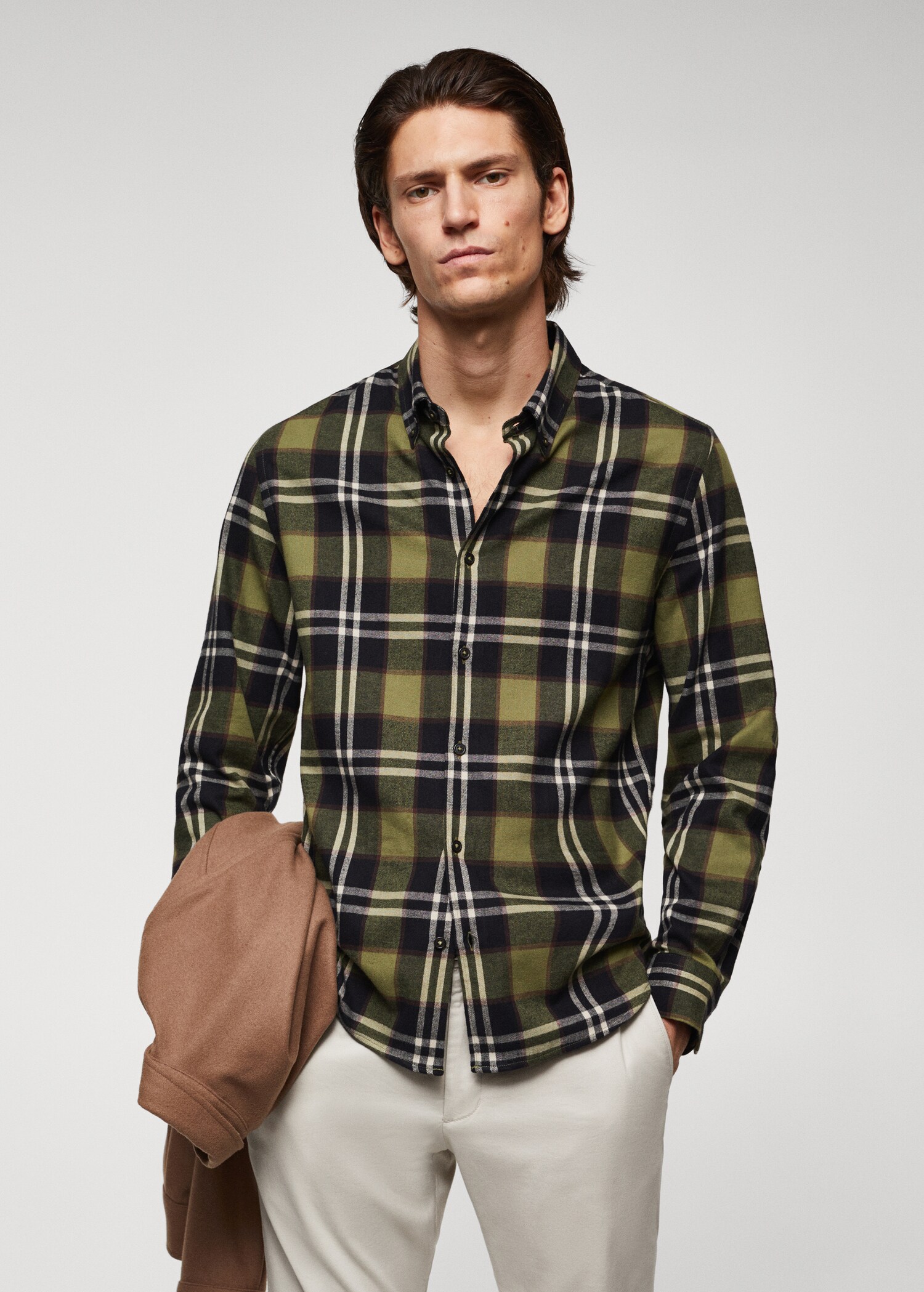 Chemise regular fit flanelle carreaux - Plan moyen