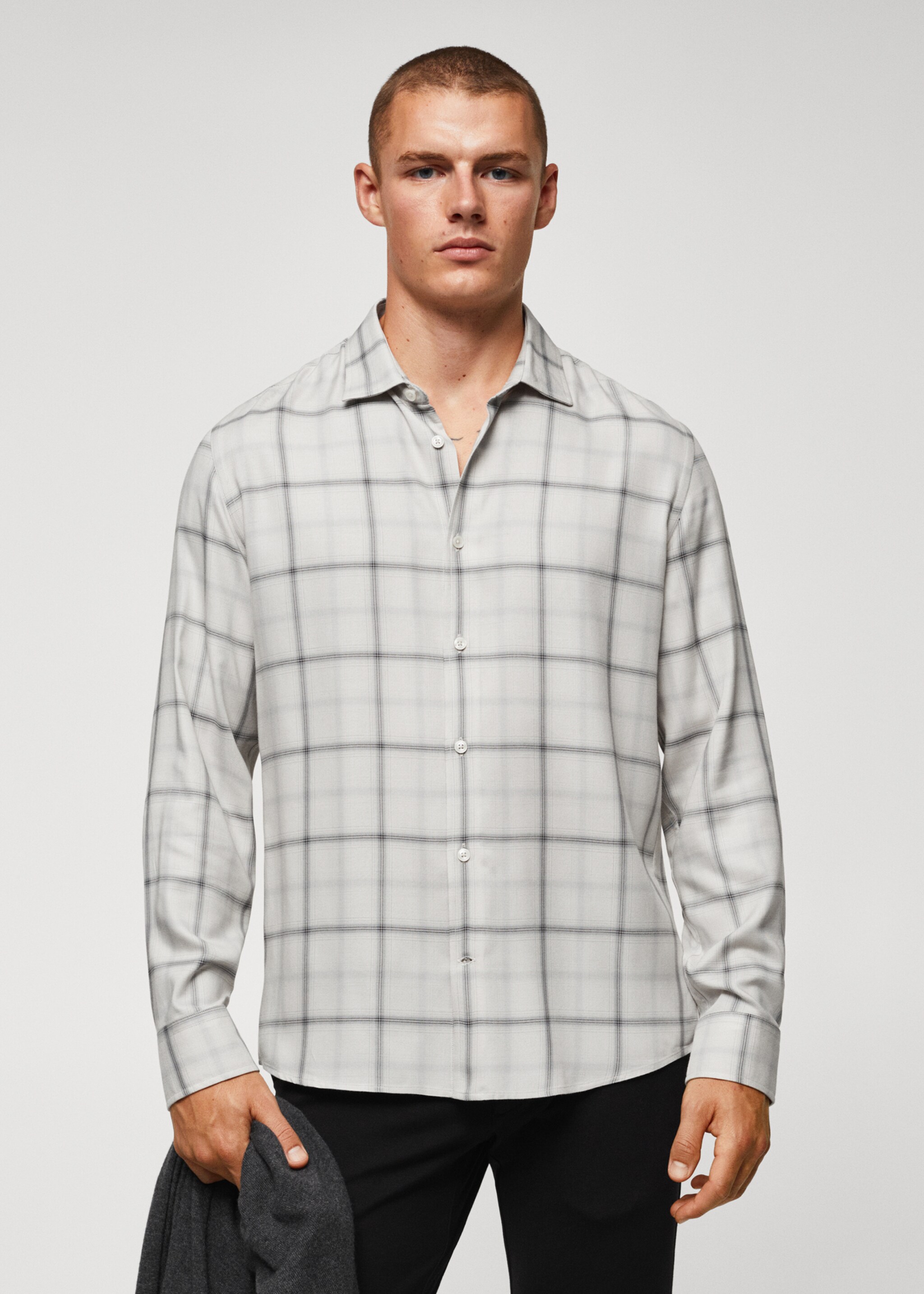 Regular-fit windowpane shirt - Medium plane
