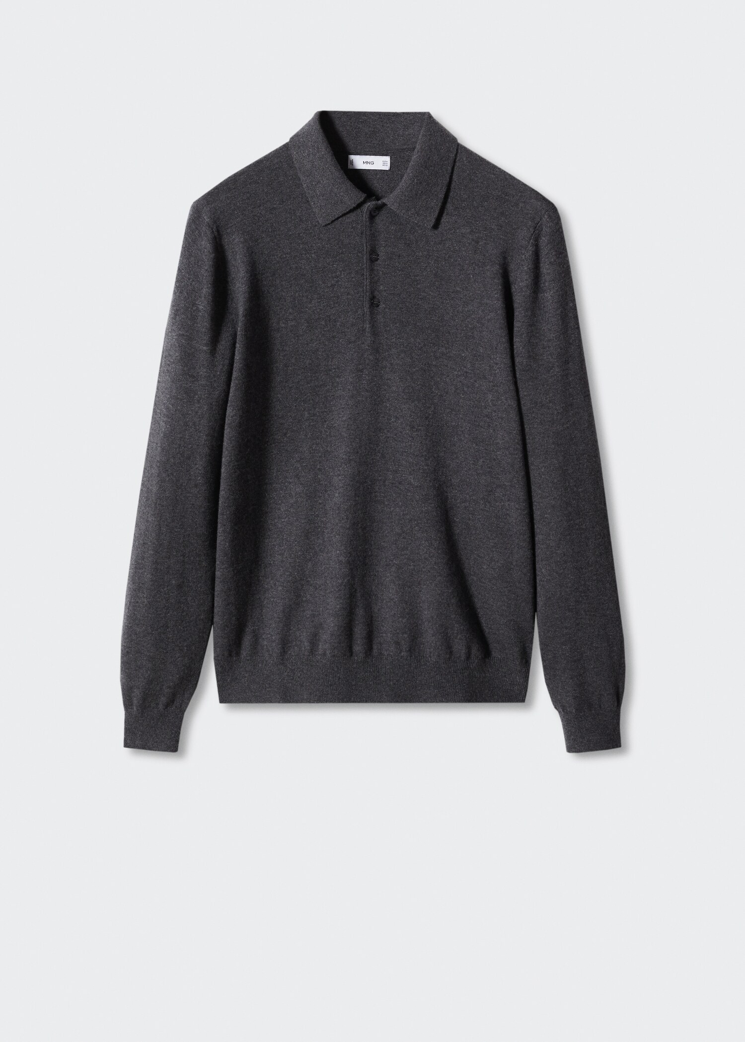 Long-sleeved fleece polo shirt - Article without model