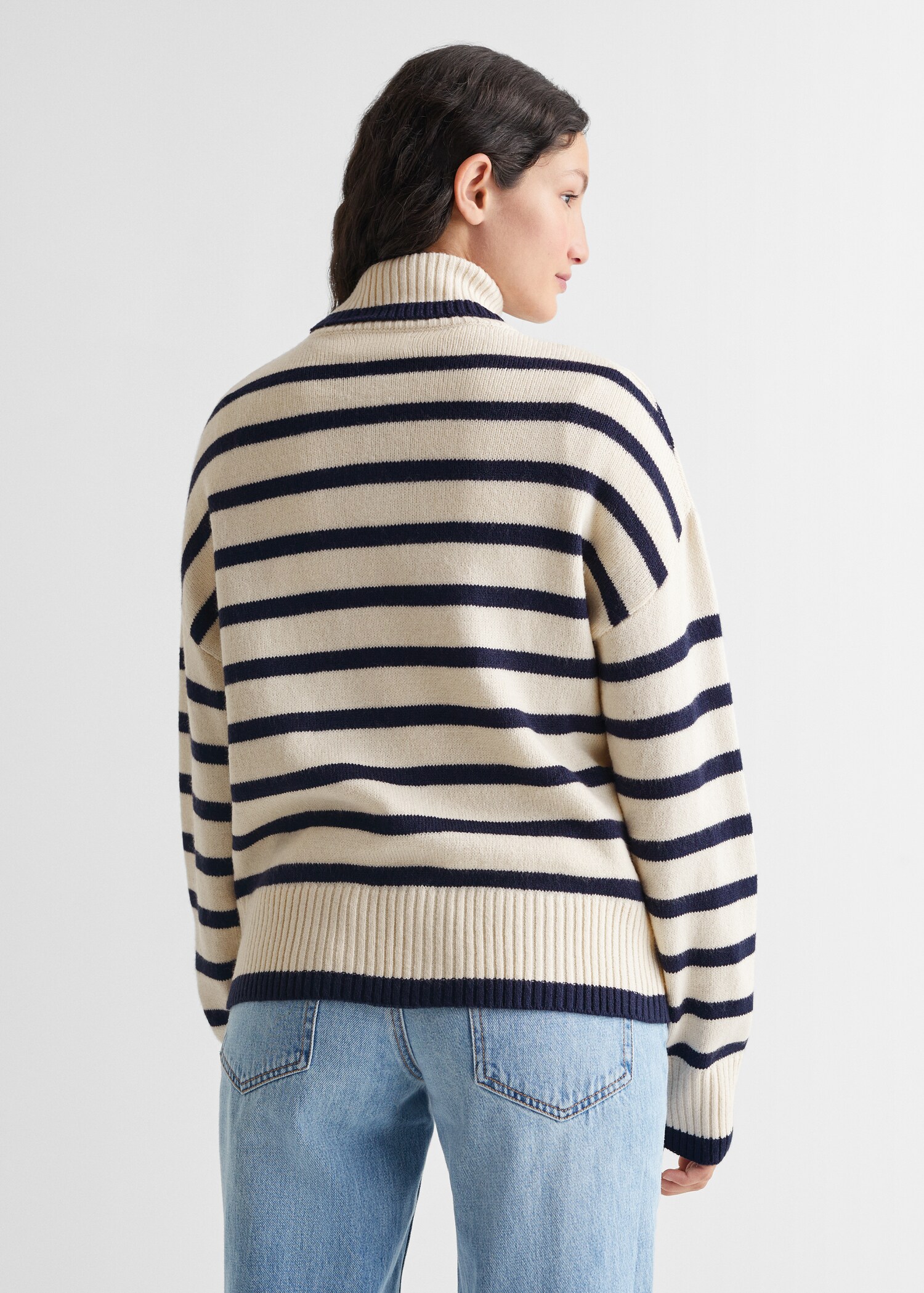 Jersey rayas cuello alto - Reverso del artículo