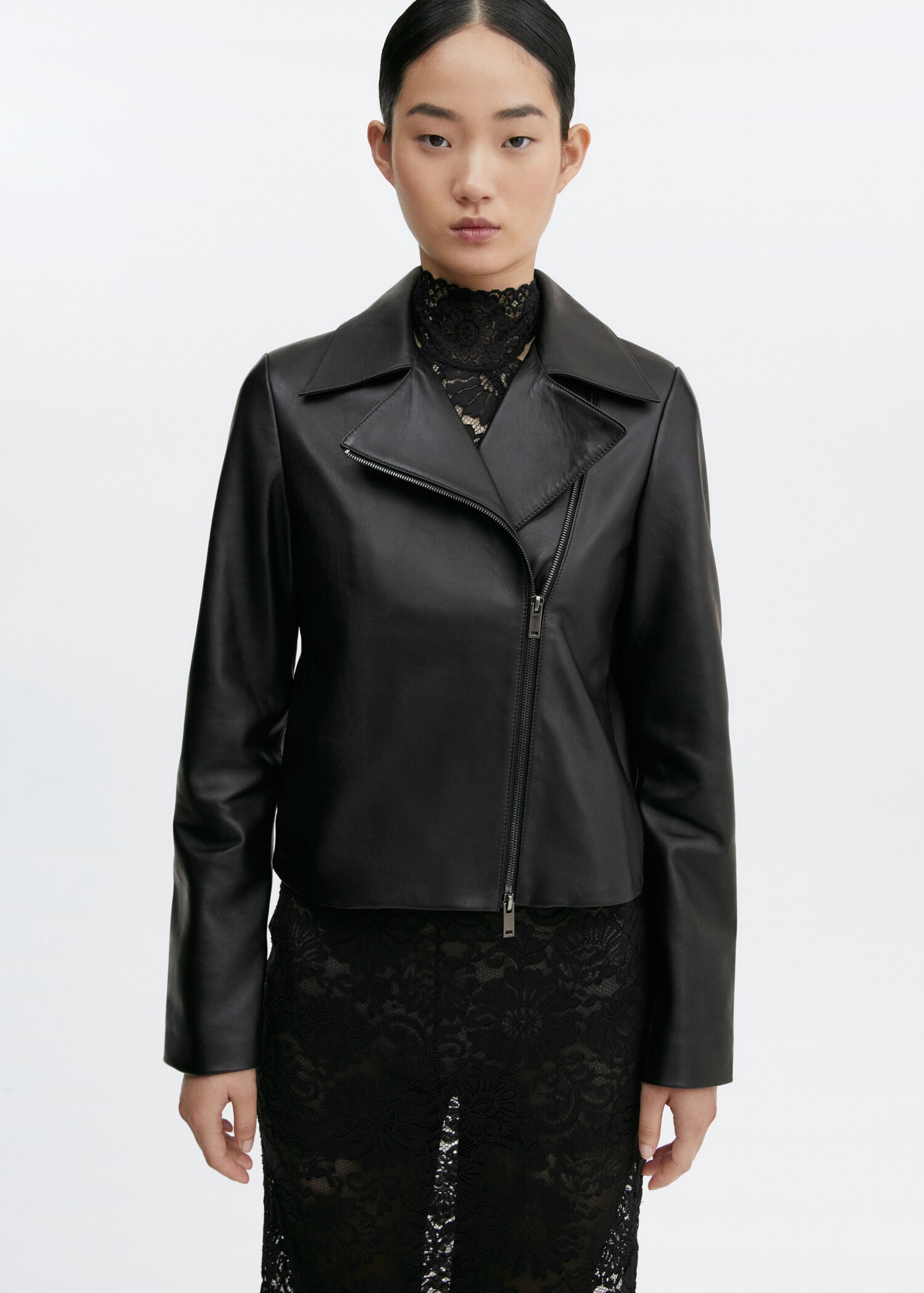 Leather biker jacket - Medium plane