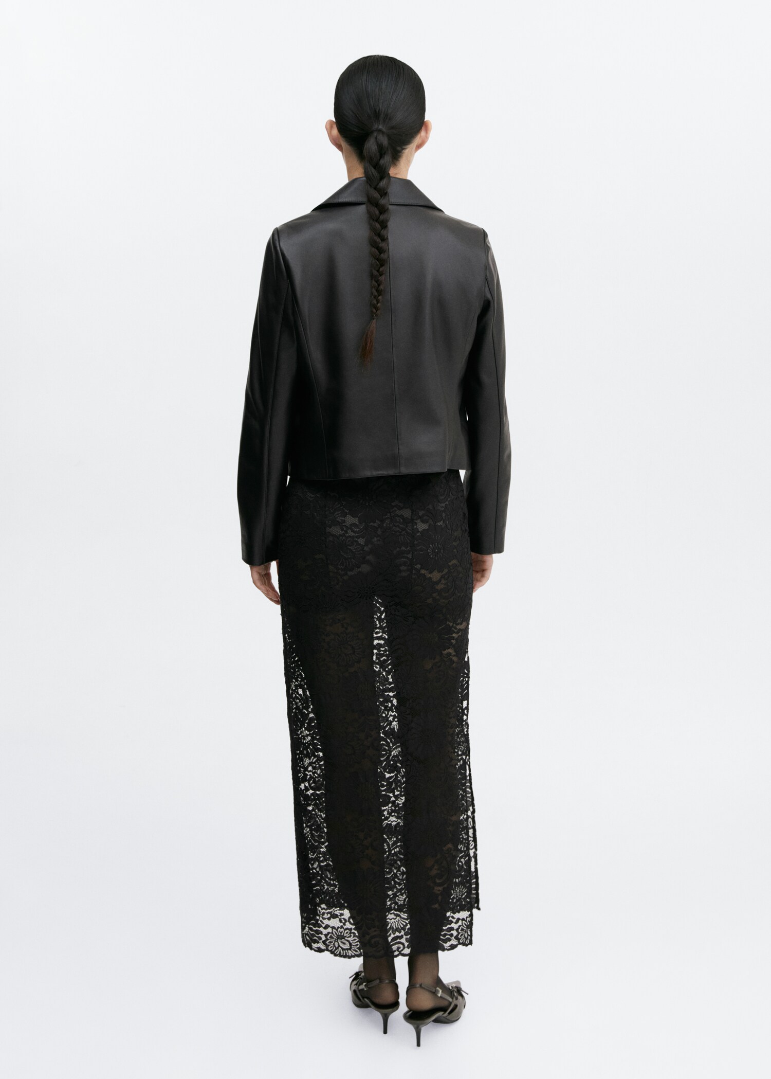 Leather biker jacket - Reverse of the article