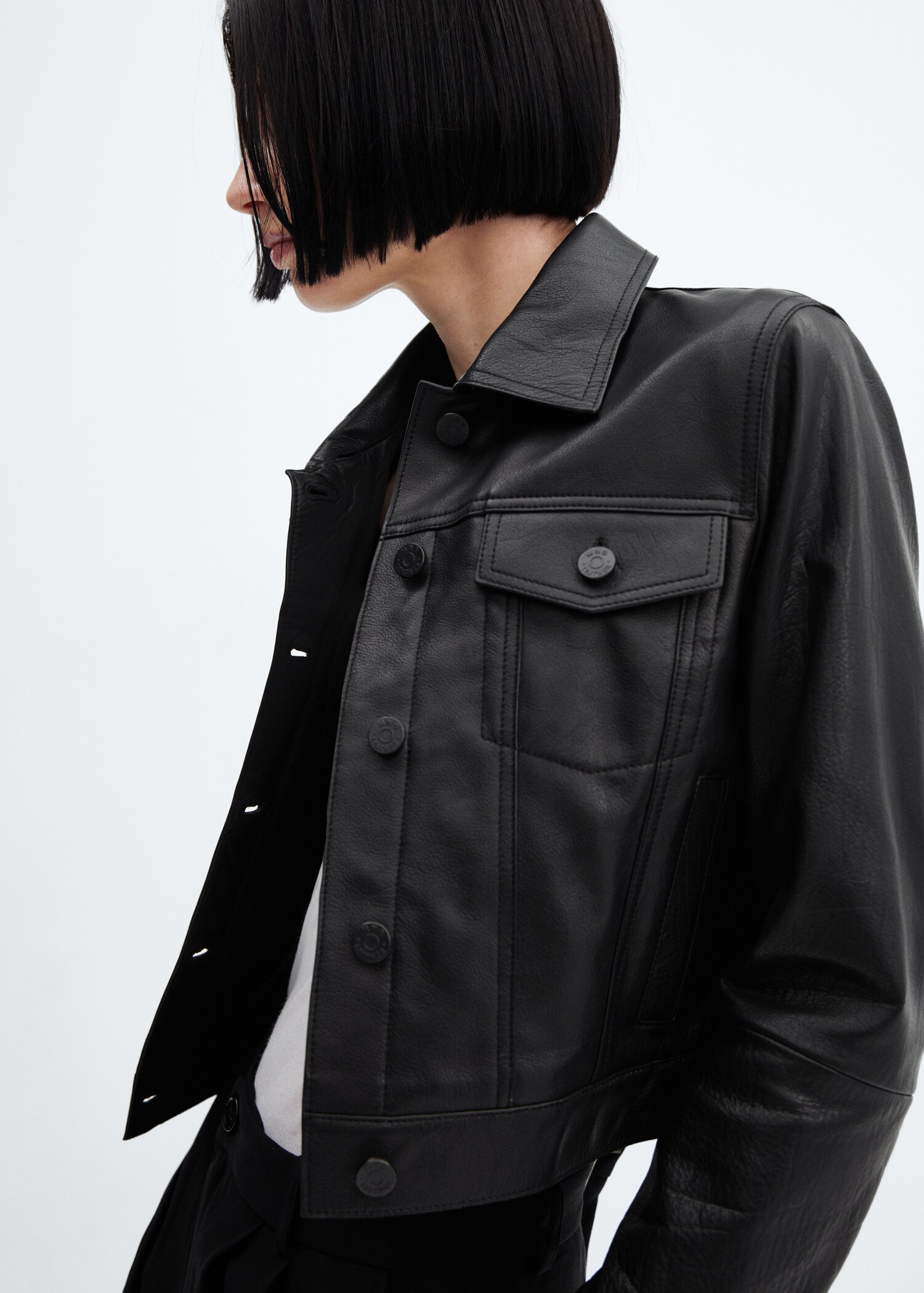 Suede jacket with fur-effect collar - Details of the article 6
