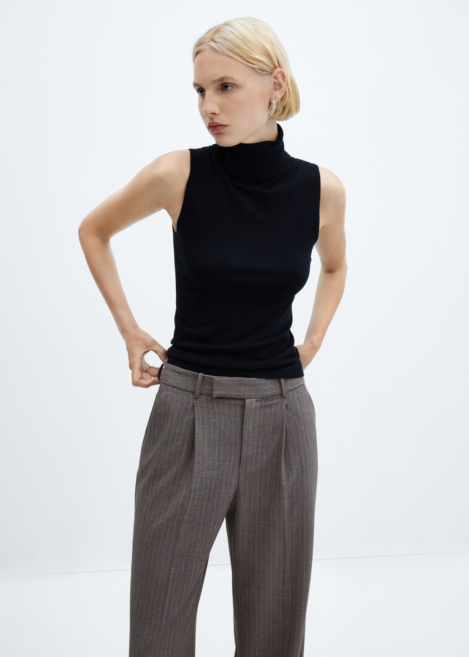 Pinstripe suit trousers - Details of the article 1