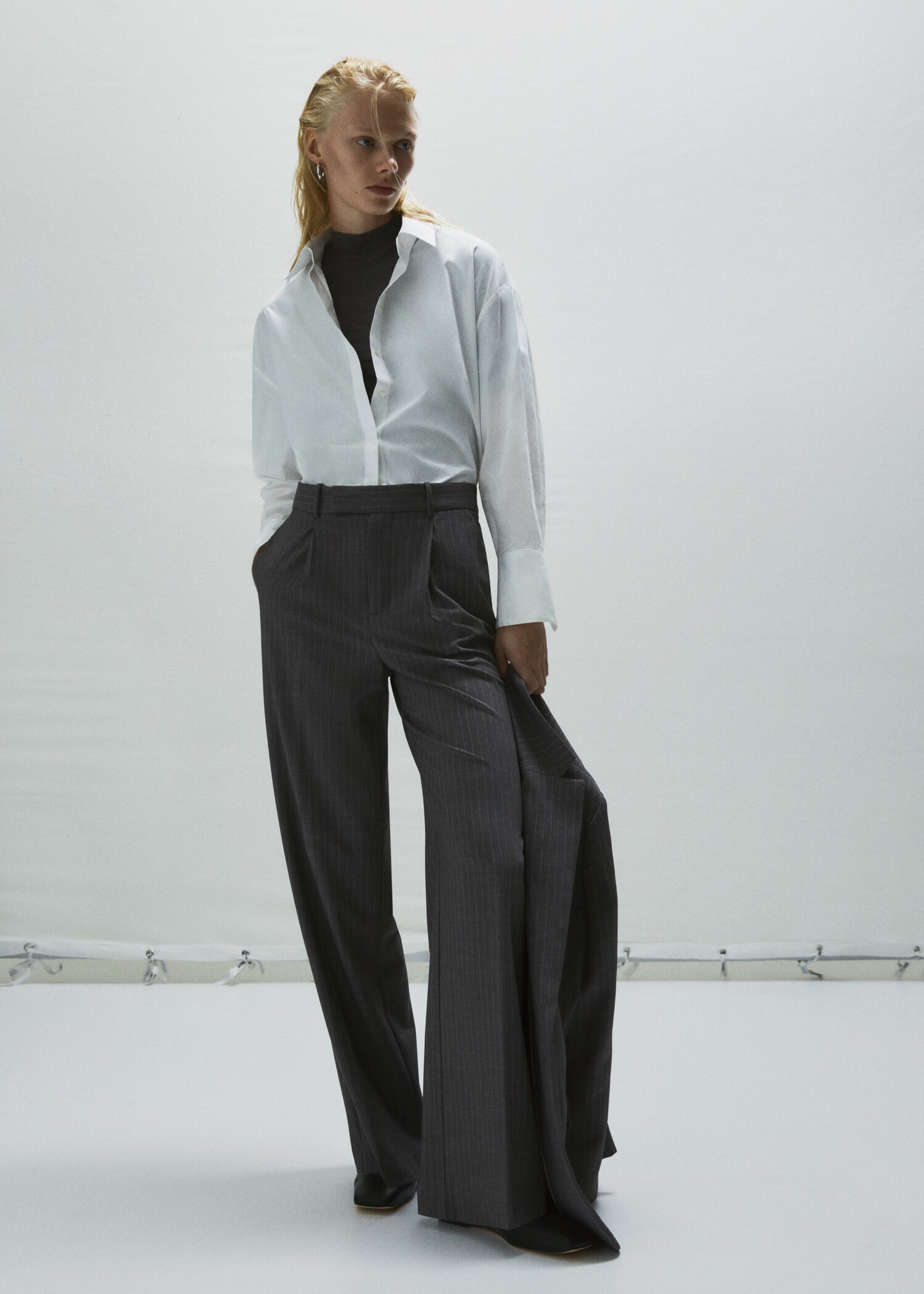 Pinstripe suit trousers - Details of the article 7