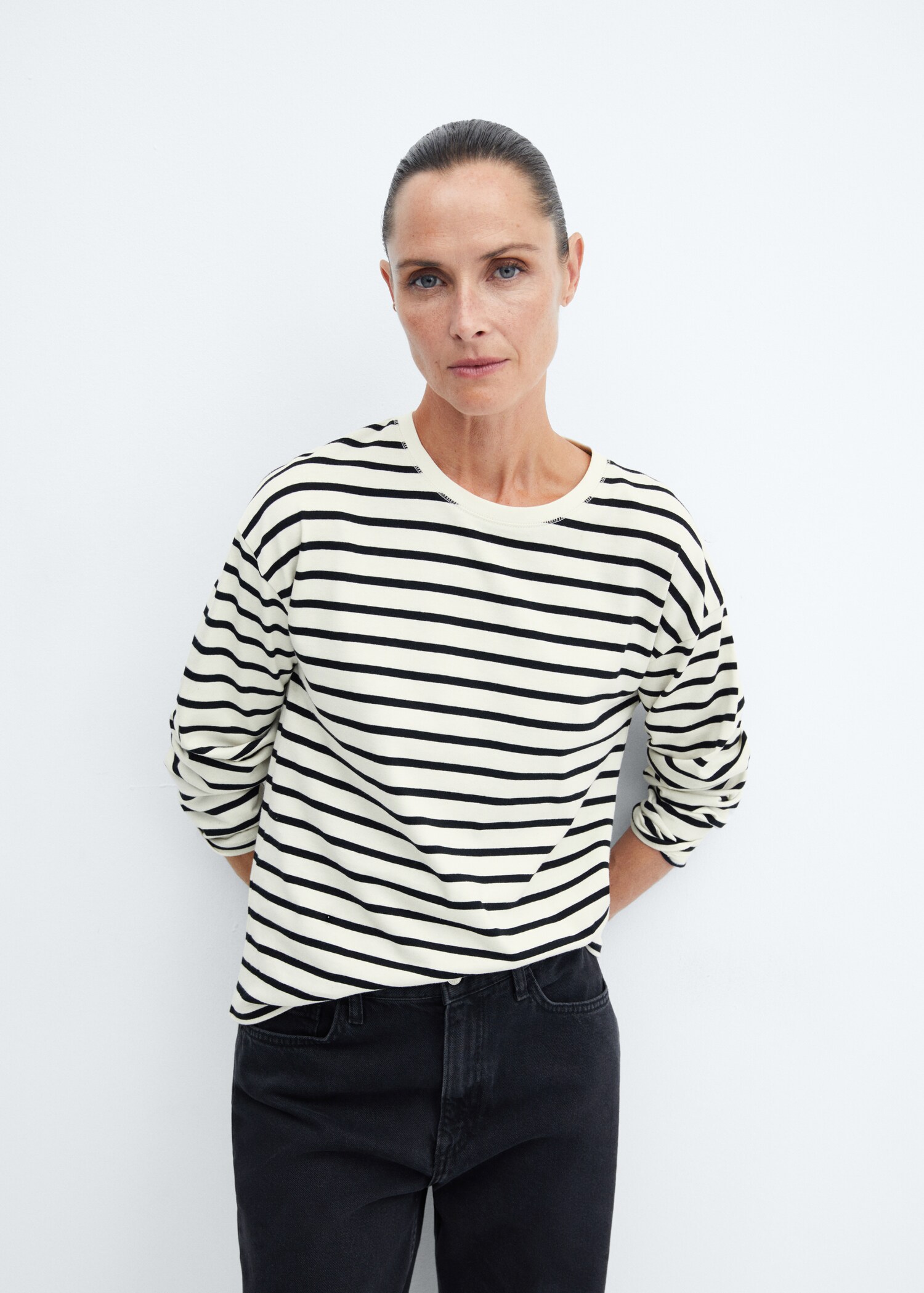 Striped round-neck sweatshirt - Medium plane