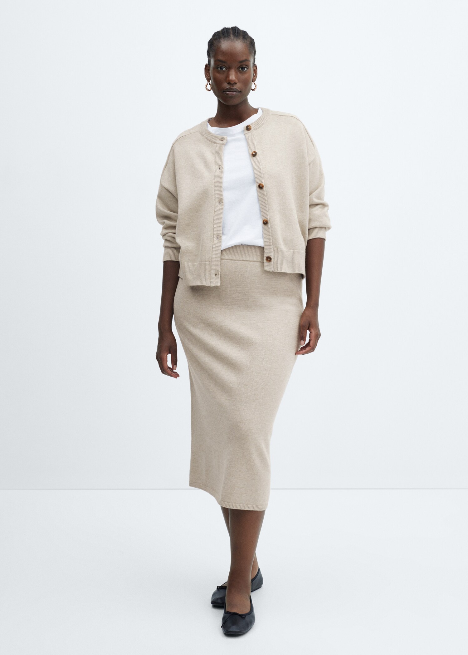 Ribbed midi skirt - Details of the article 3