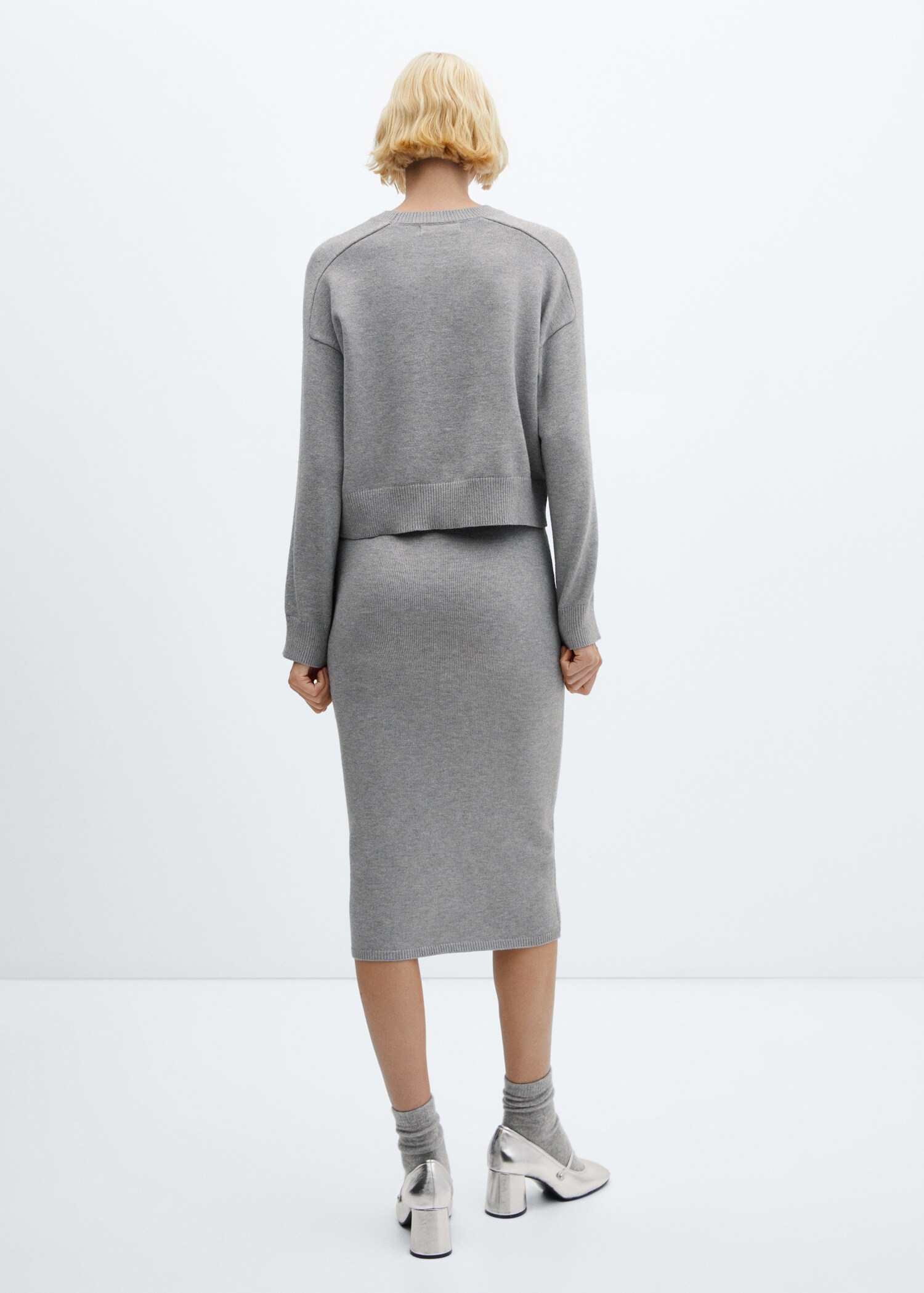 Ribbed midi skirt - Details of the article 1