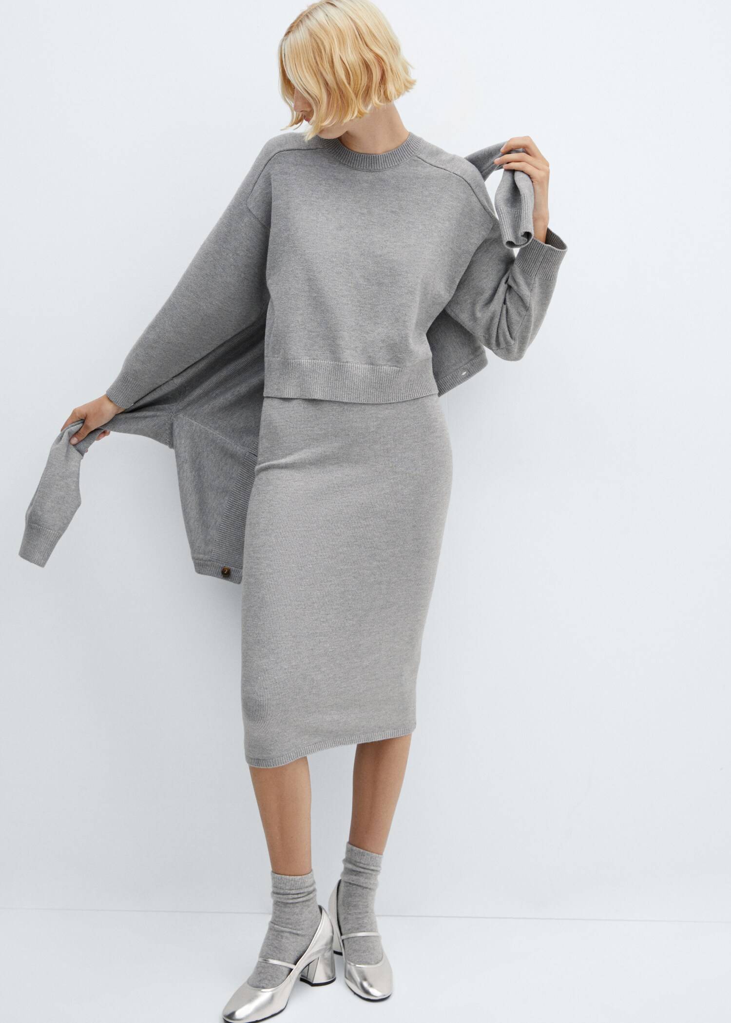 Ribbed midi skirt - Details of the article 2