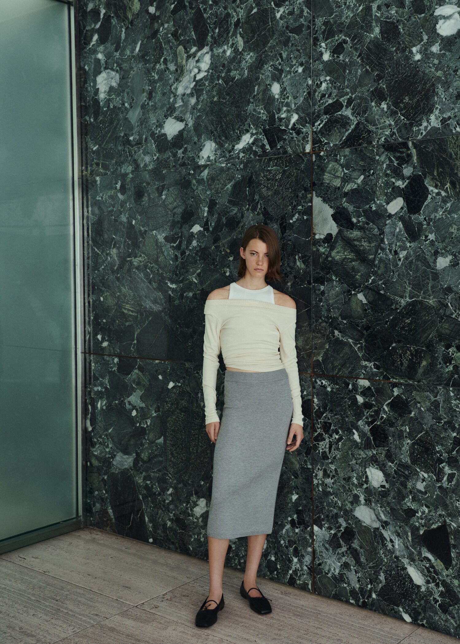 Ribbed midi skirt - Details of the article 6