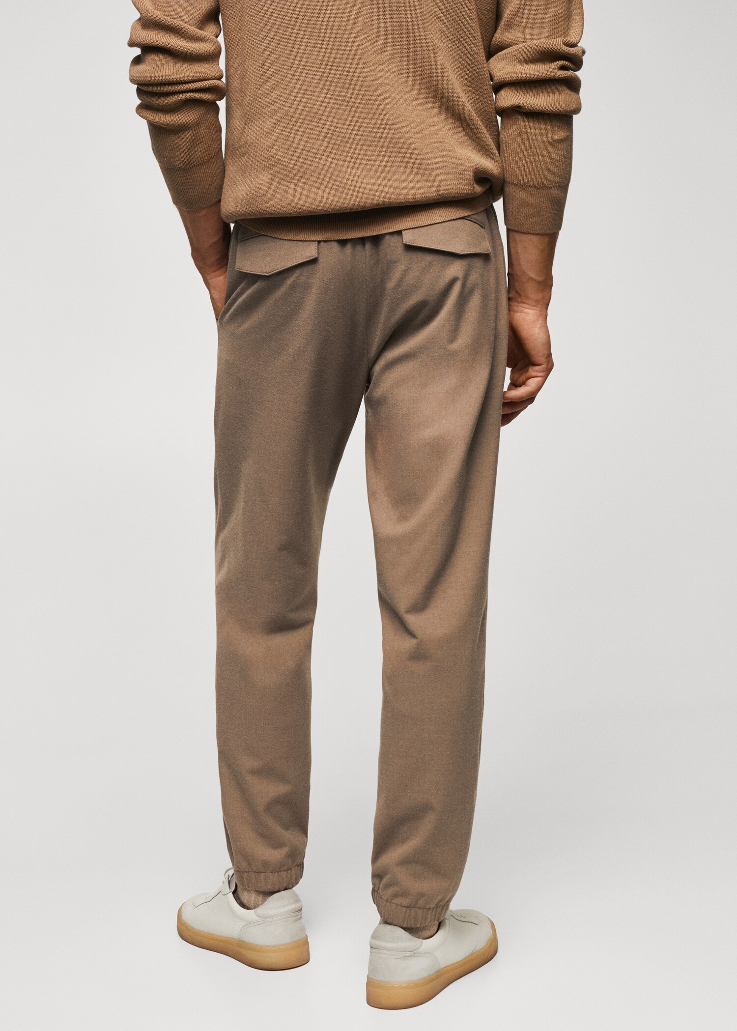 Slim-fit jogger trousers with drawstring - Reverse of the article