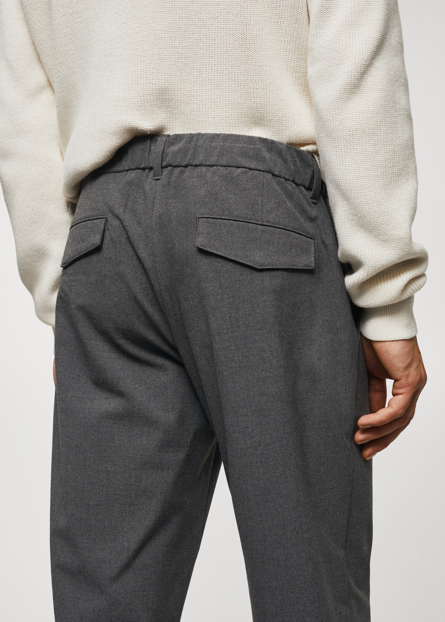 Slim-fit jogger trousers with drawstring - Details of the article 6