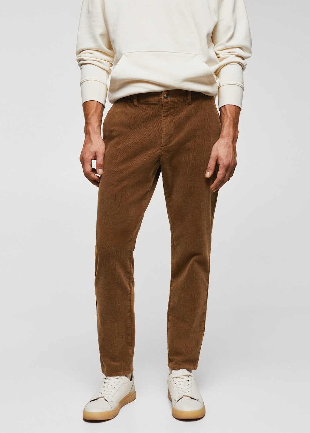 Corduroy slim fit cropped trousers Men MANGO OUTLET United Kingdom