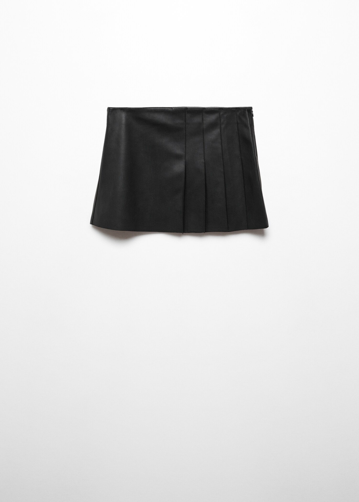 Leather-effect pleated mini-skirt - Article without model