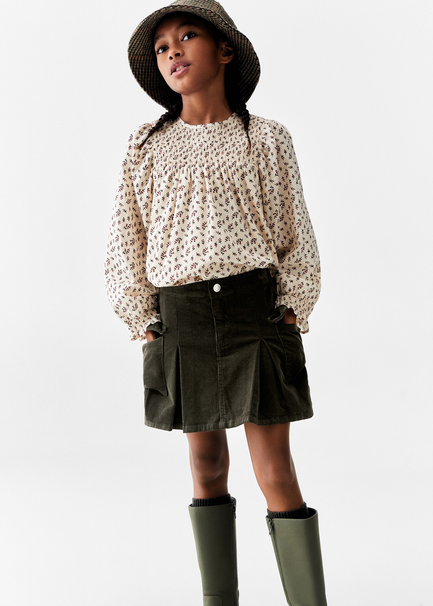 Corduroy cargo skirt - Medium plane