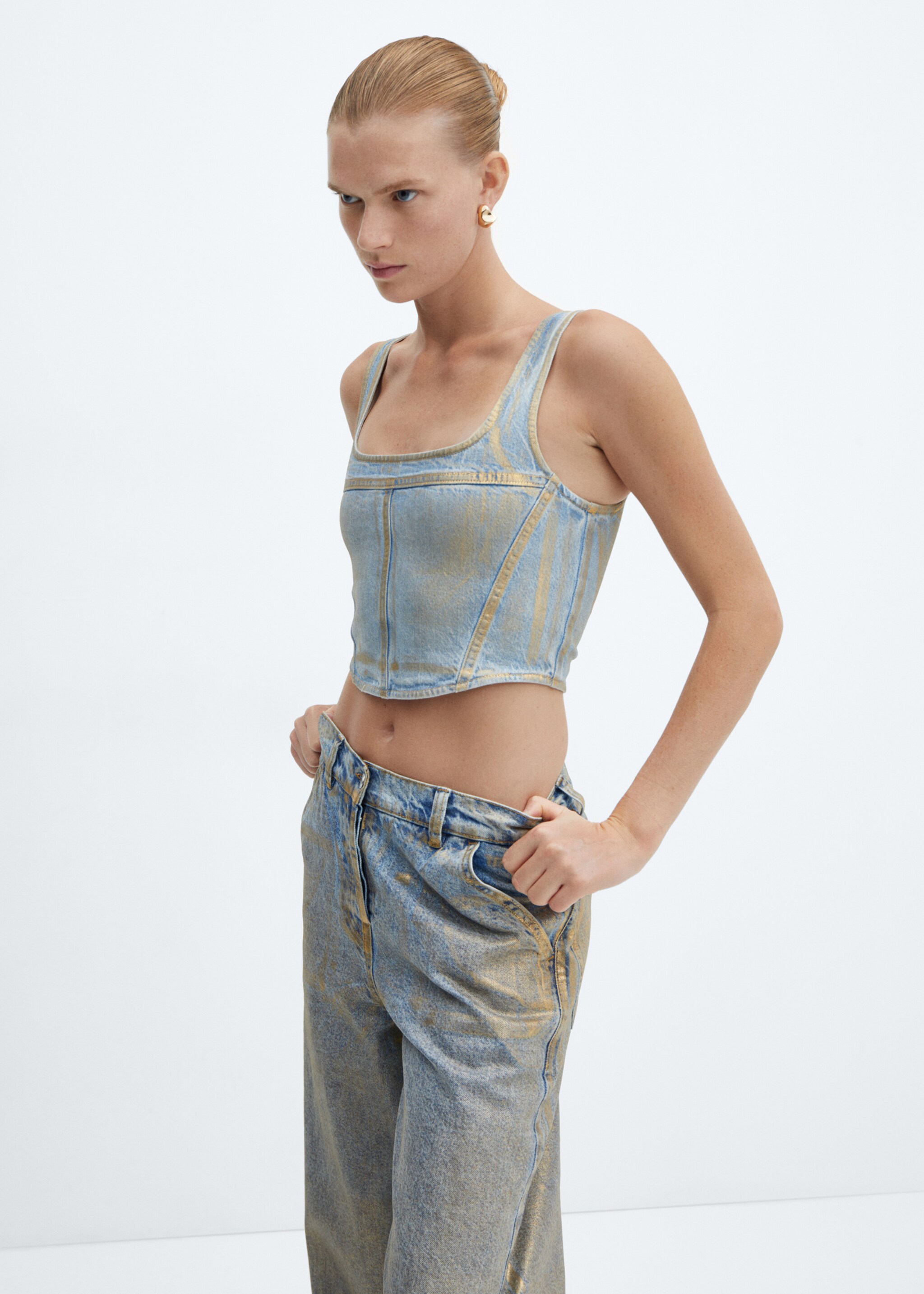 Denim foil top - Medium plane, Gold. Ref: 57047127-00.