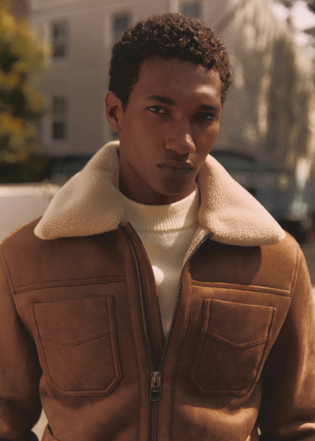 Jacket with shearling-effect lining - Men | MANGO OUTLET USA Jacket with shearling-effect lining - Men | MANGO OUTLET USA