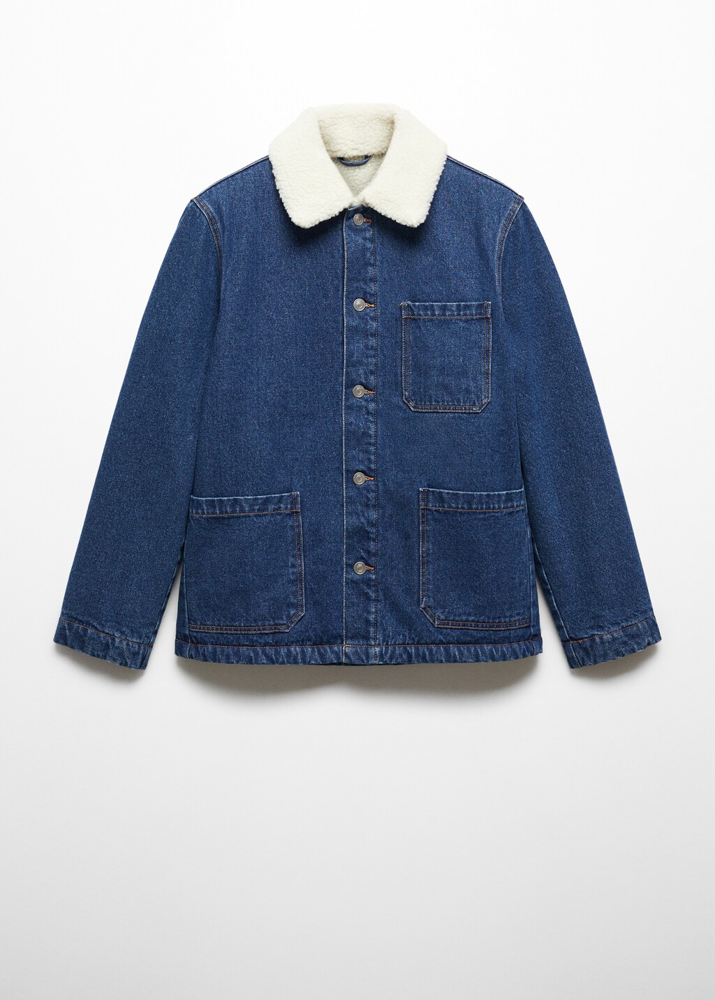 Shearling denim jacket - Men | MANGO OUTLET USA