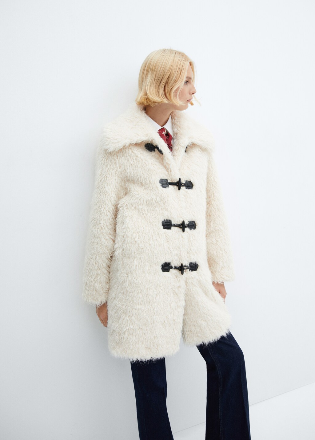 Fur-effect midi-coat - Women | MANGO OUTLET USA