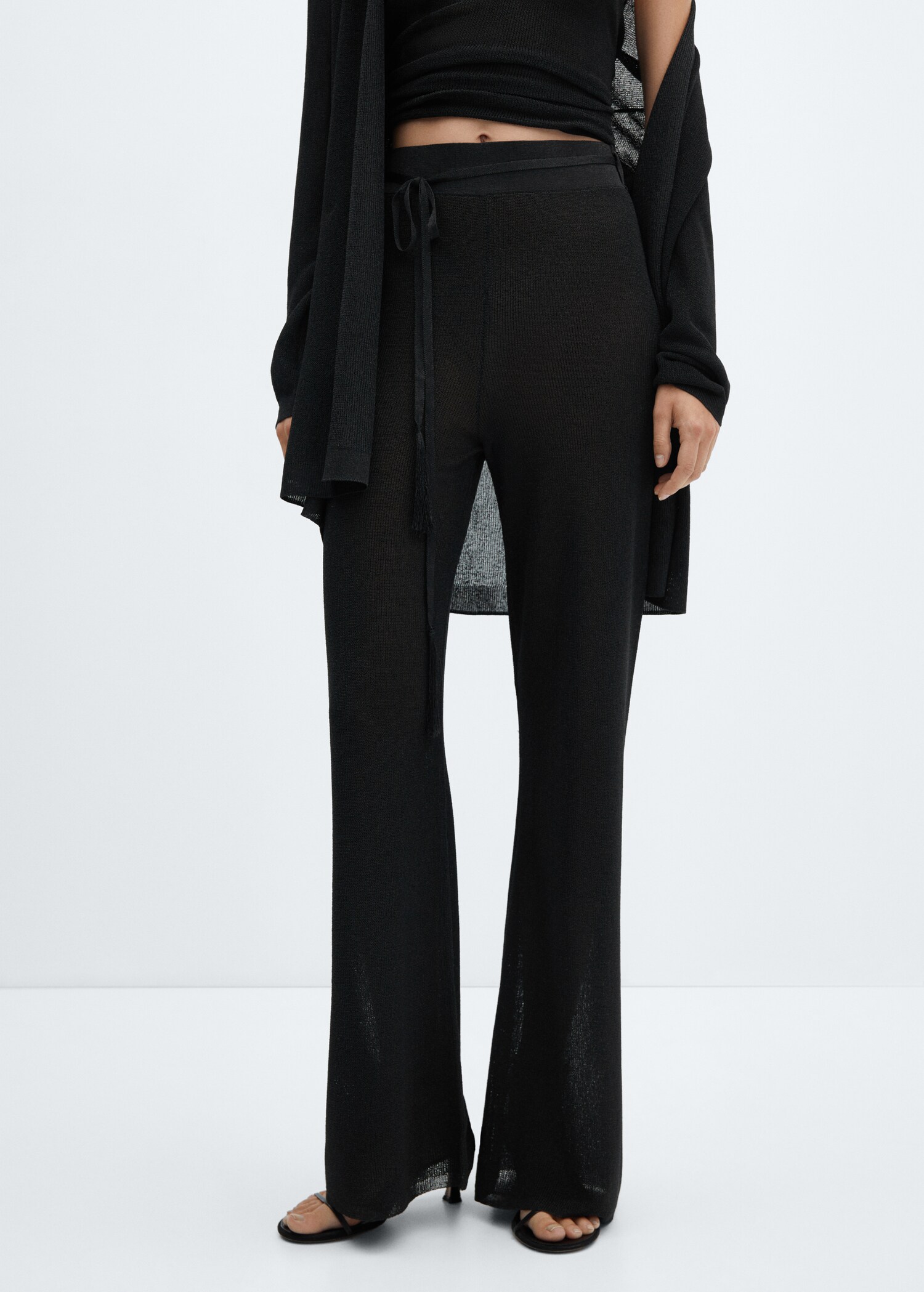 Lurex-knit flared trousers - Medium plane