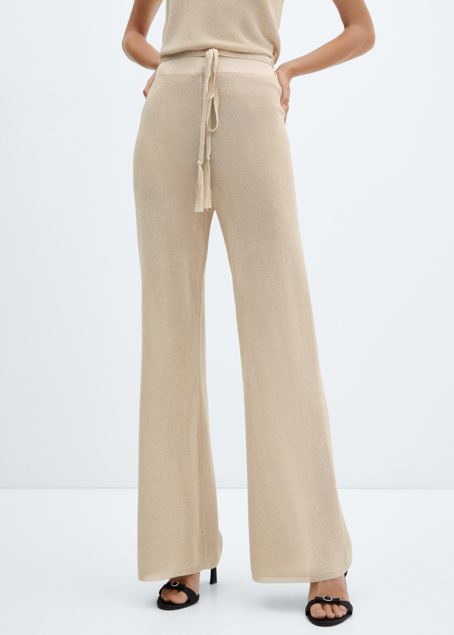 Lurex-knit flared trousers - Medium plane