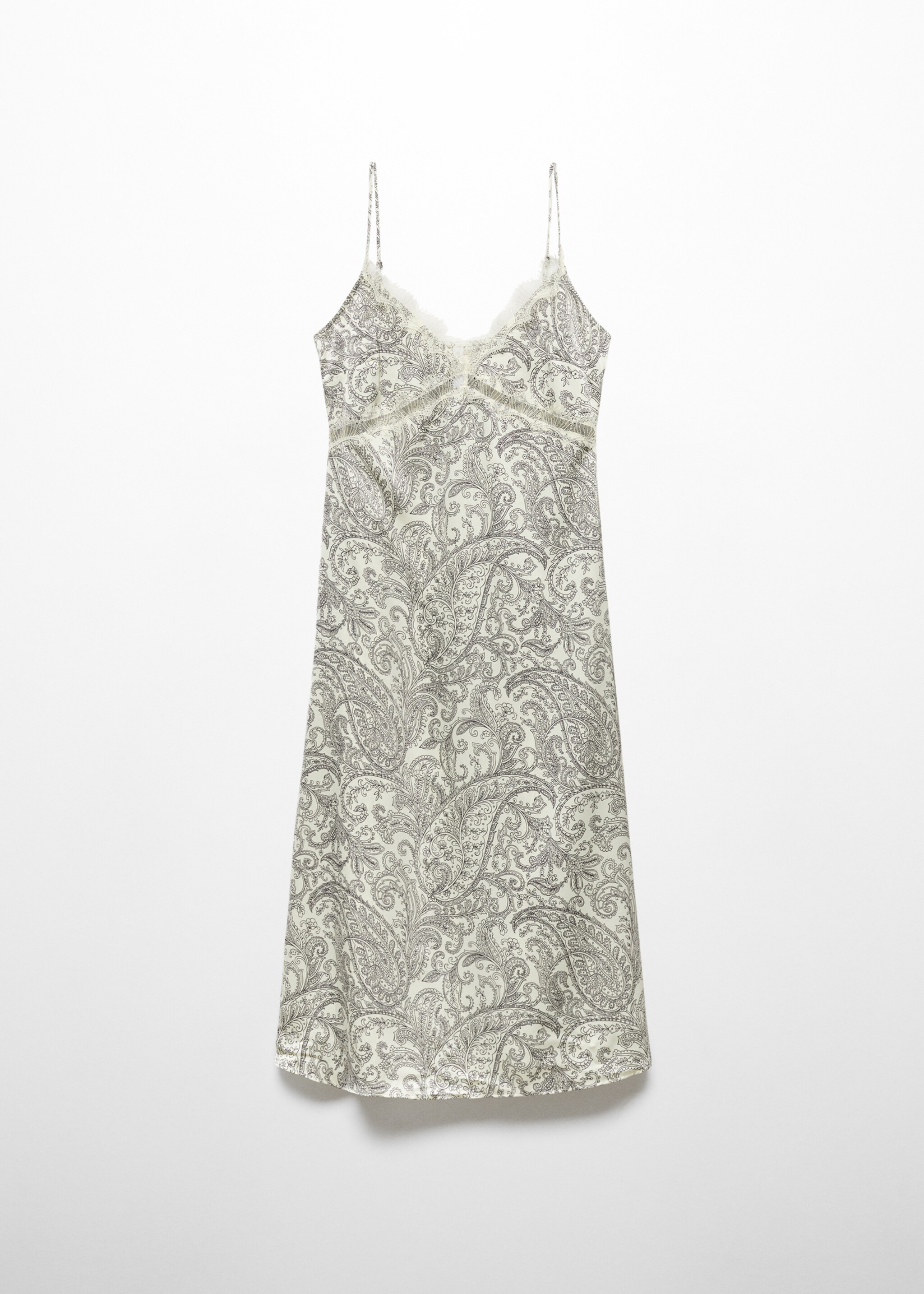 Paisley-print slip dress - Article without model, Off White. Ref: 57047719-00.