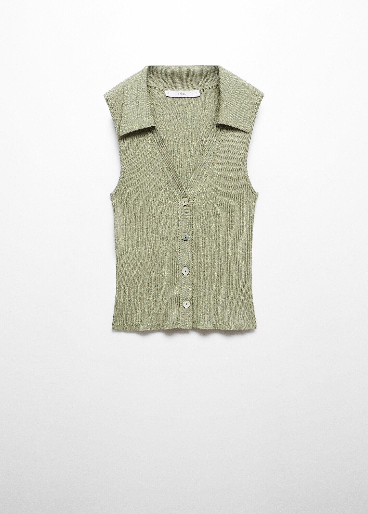 Buttoned knit top - Article without model