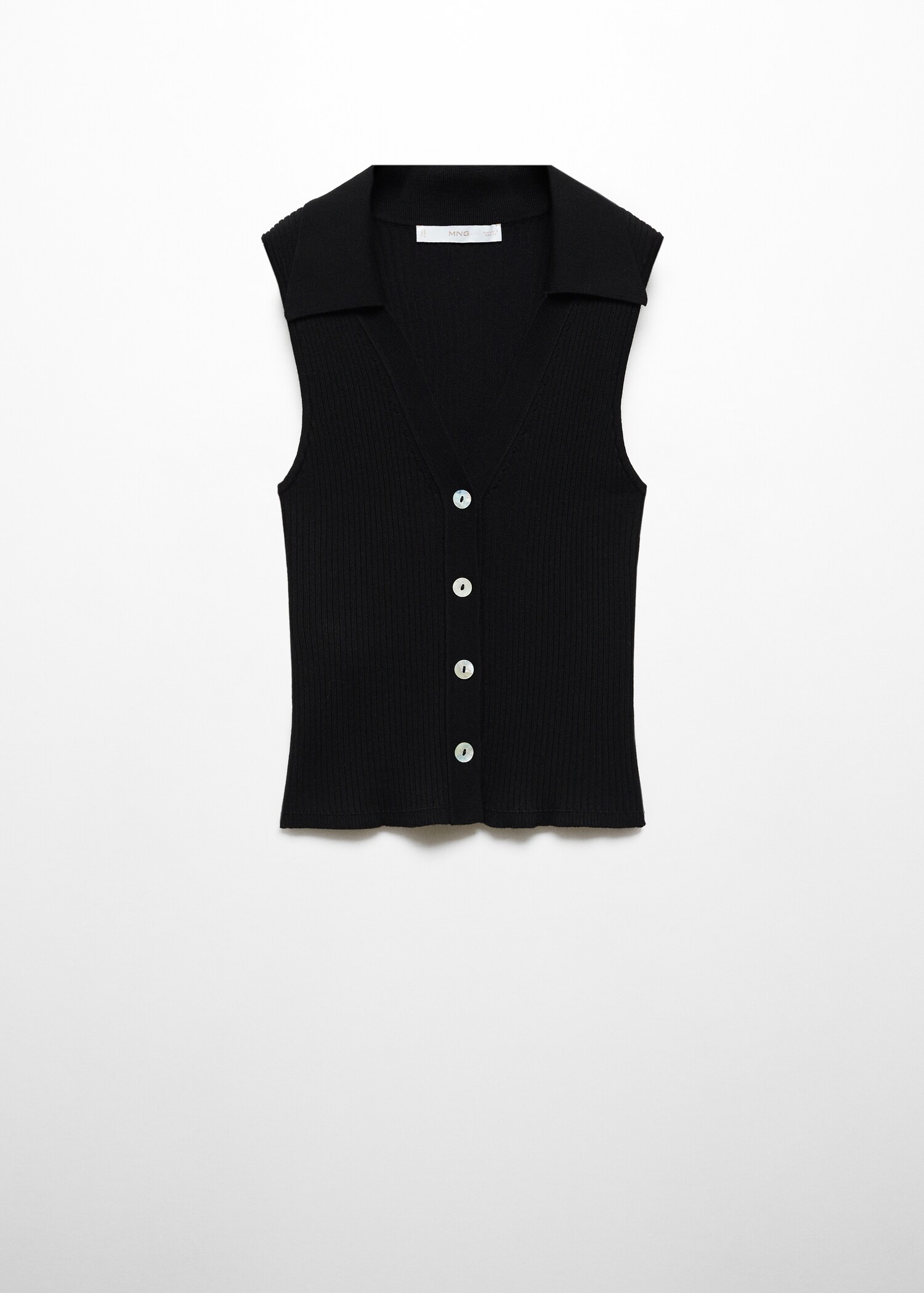 Buttoned knit top - Article without model
