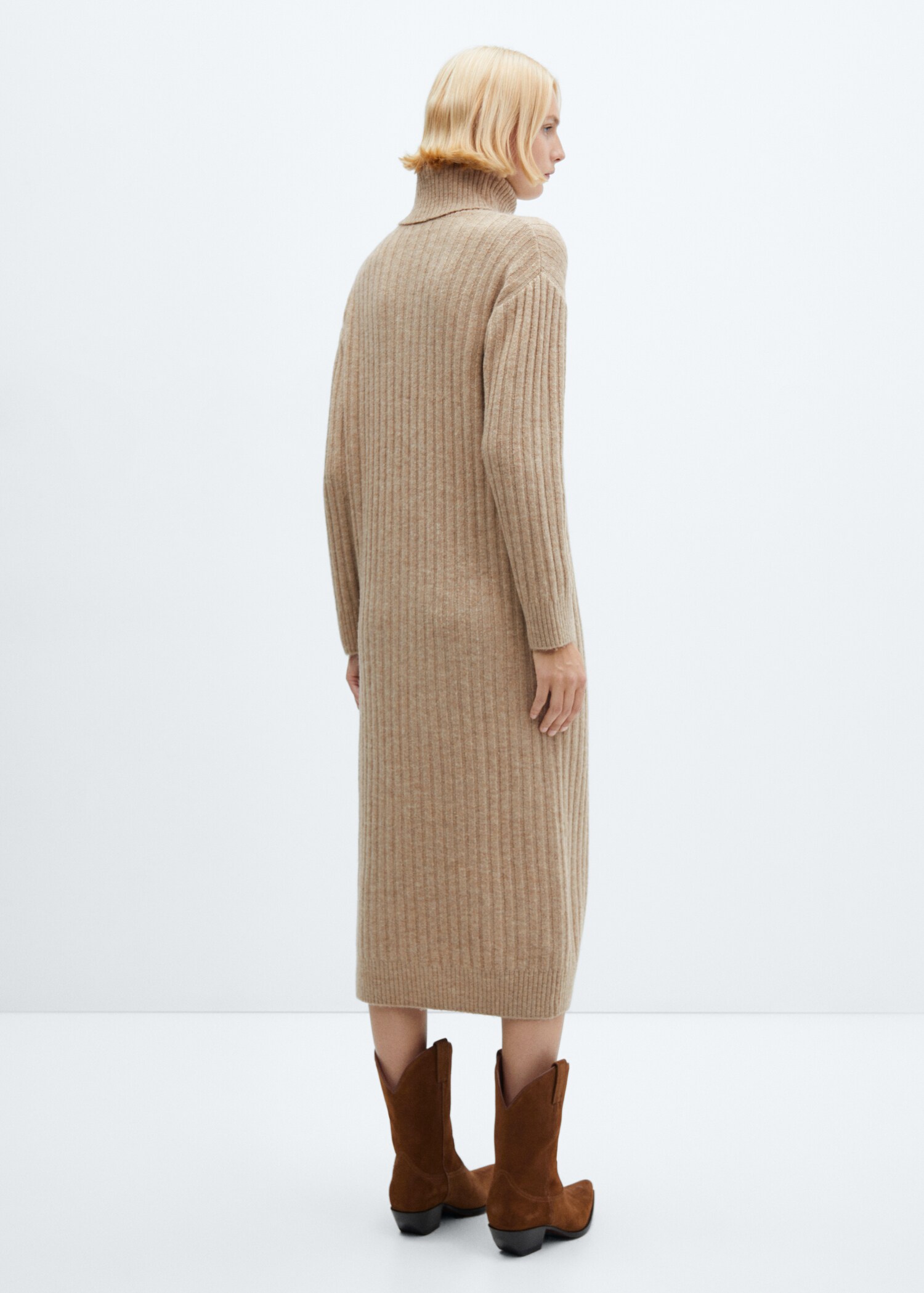 Ribbed turtleneck dress - Reverse of the article