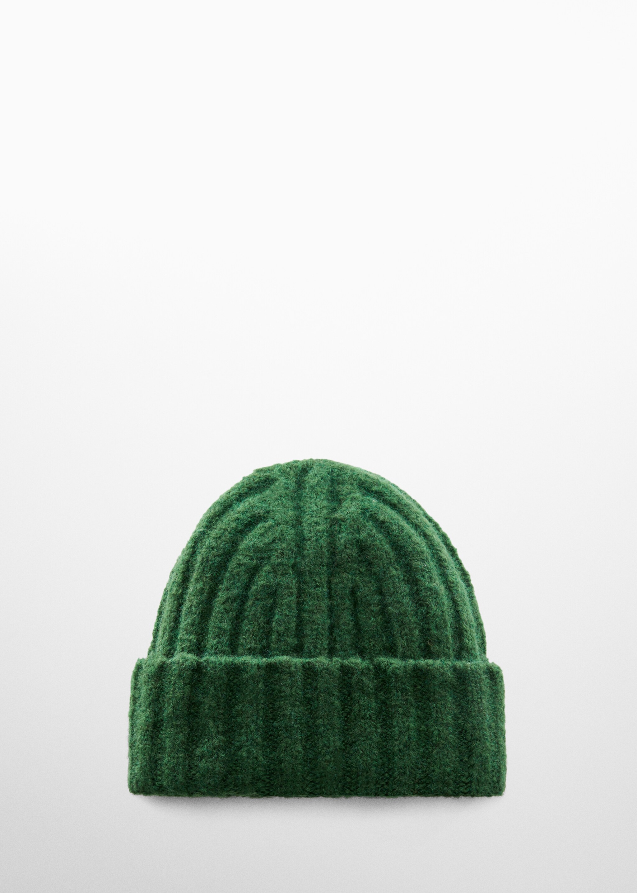 Ribbed beanie - Article without model, Green. Ref: 57047741-00.