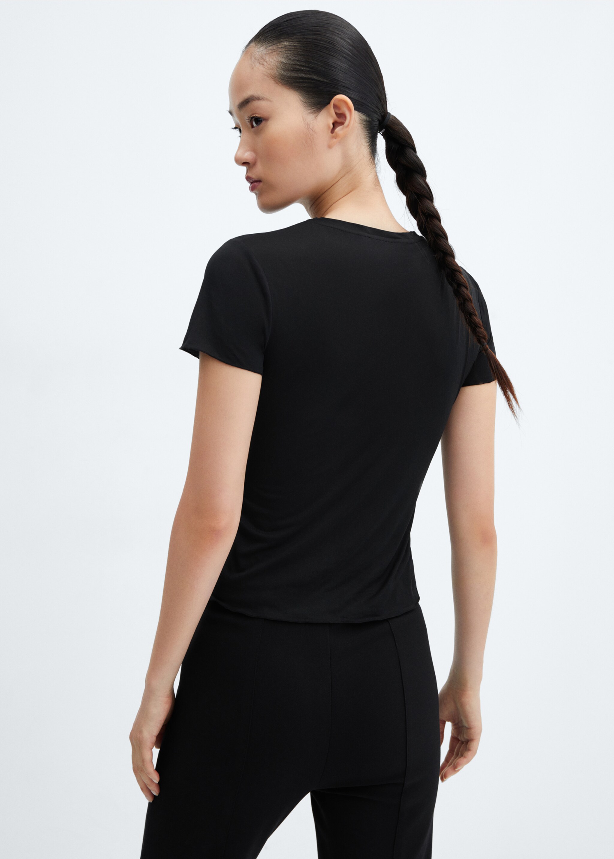 Short sleeve t-shirt - Reverse of the article, Black. Ref: 57047754-00.