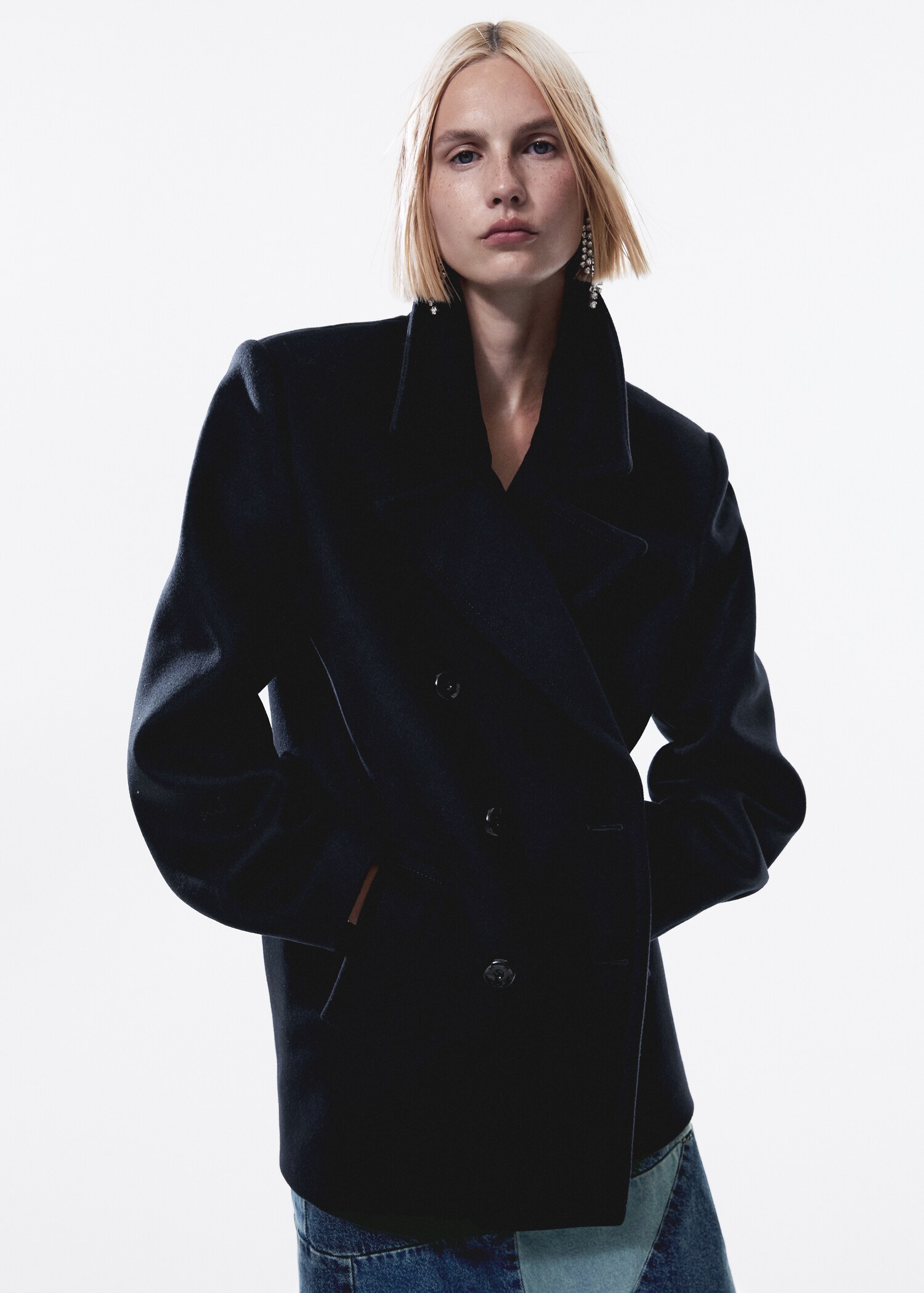 Double-breasted wool coat - Medium plane