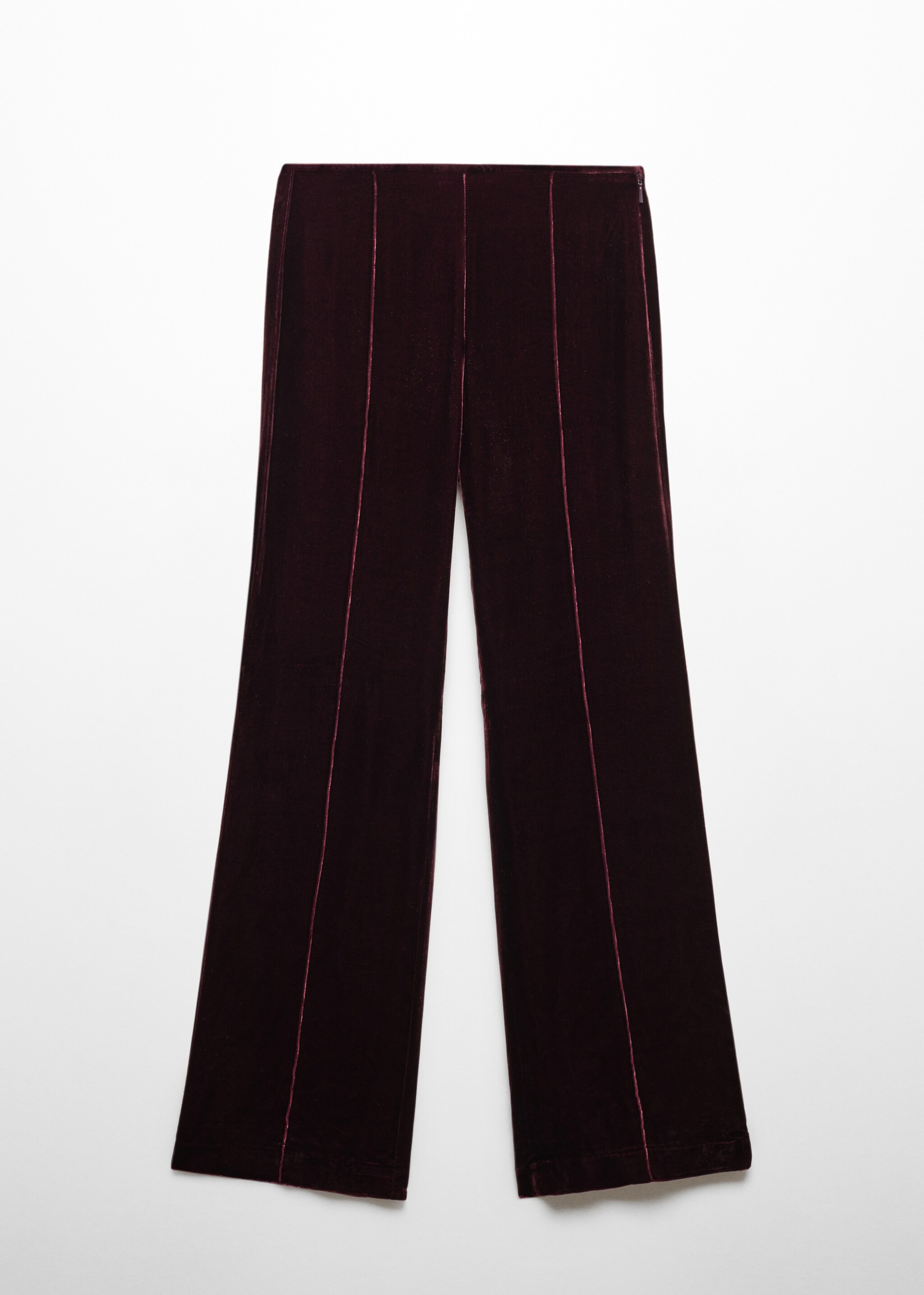 Flared velvet trousers - Article without model, Maroon. Ref: 57047762-00.