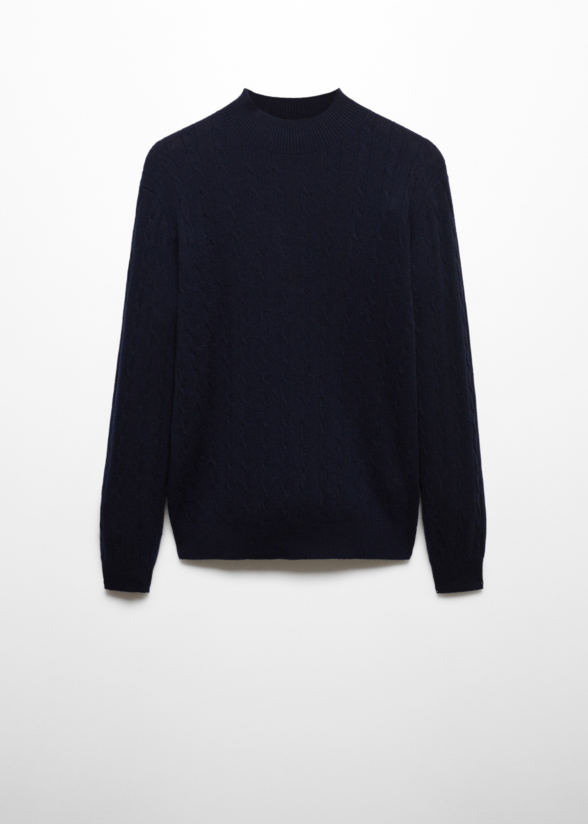 100% cashmere braided sweater - Article without model, Navy. Ref: 57047899-00.