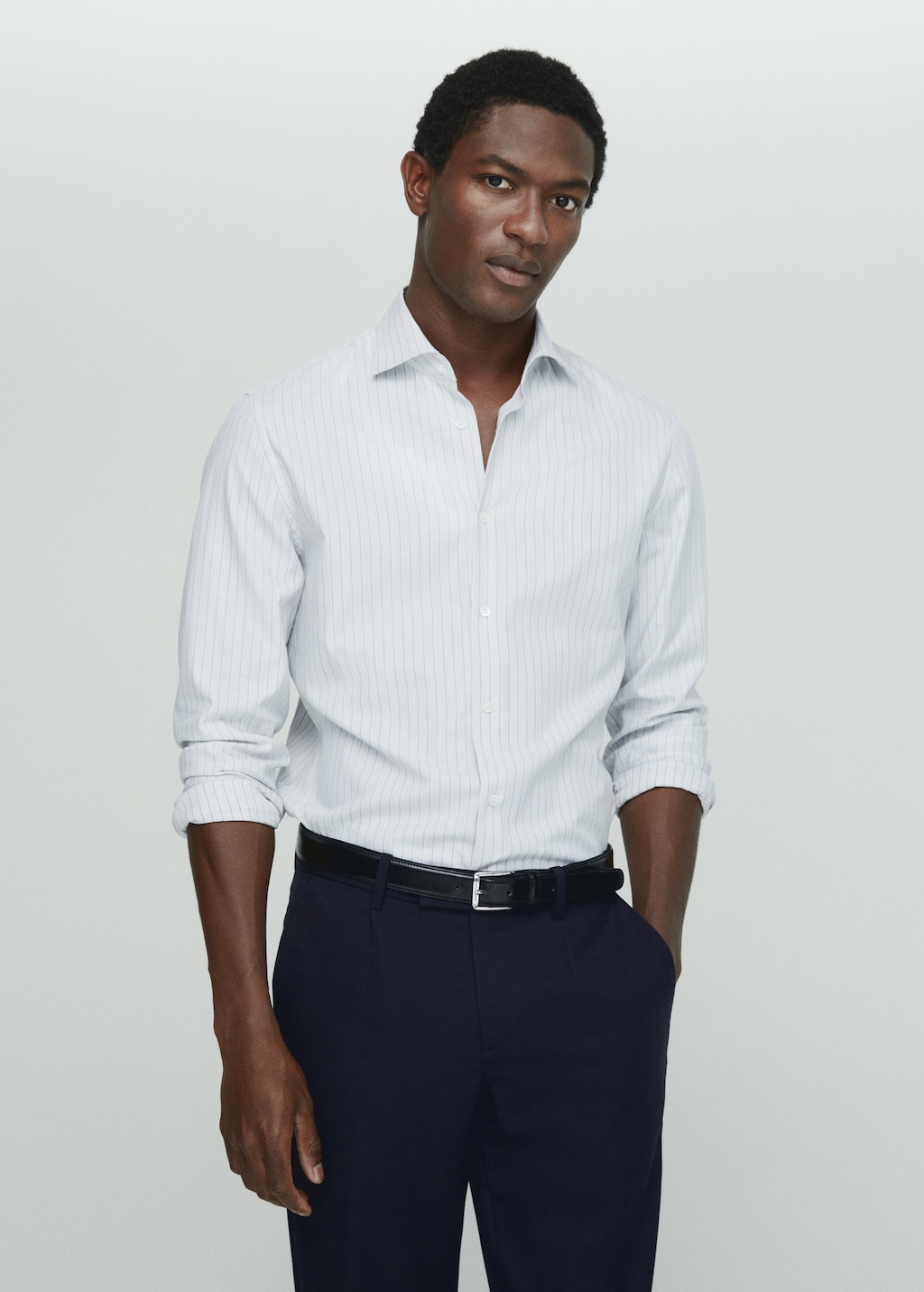 CRIMIE / STAR STRIPE WASHABLE RAYON SHIRT / BLACK - Turlock