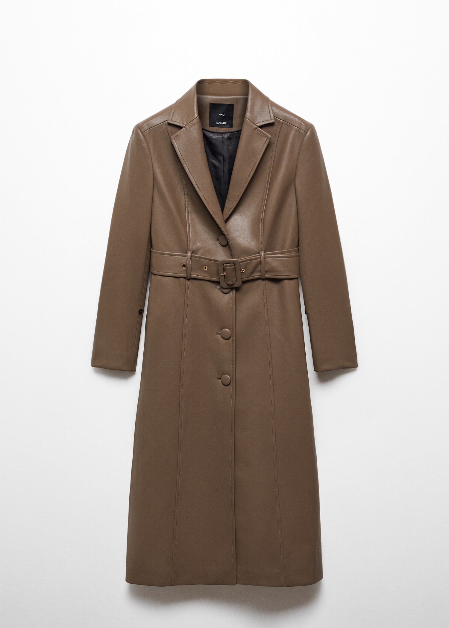 Leather-effect coat with fur-effect trim - Details of the article 8