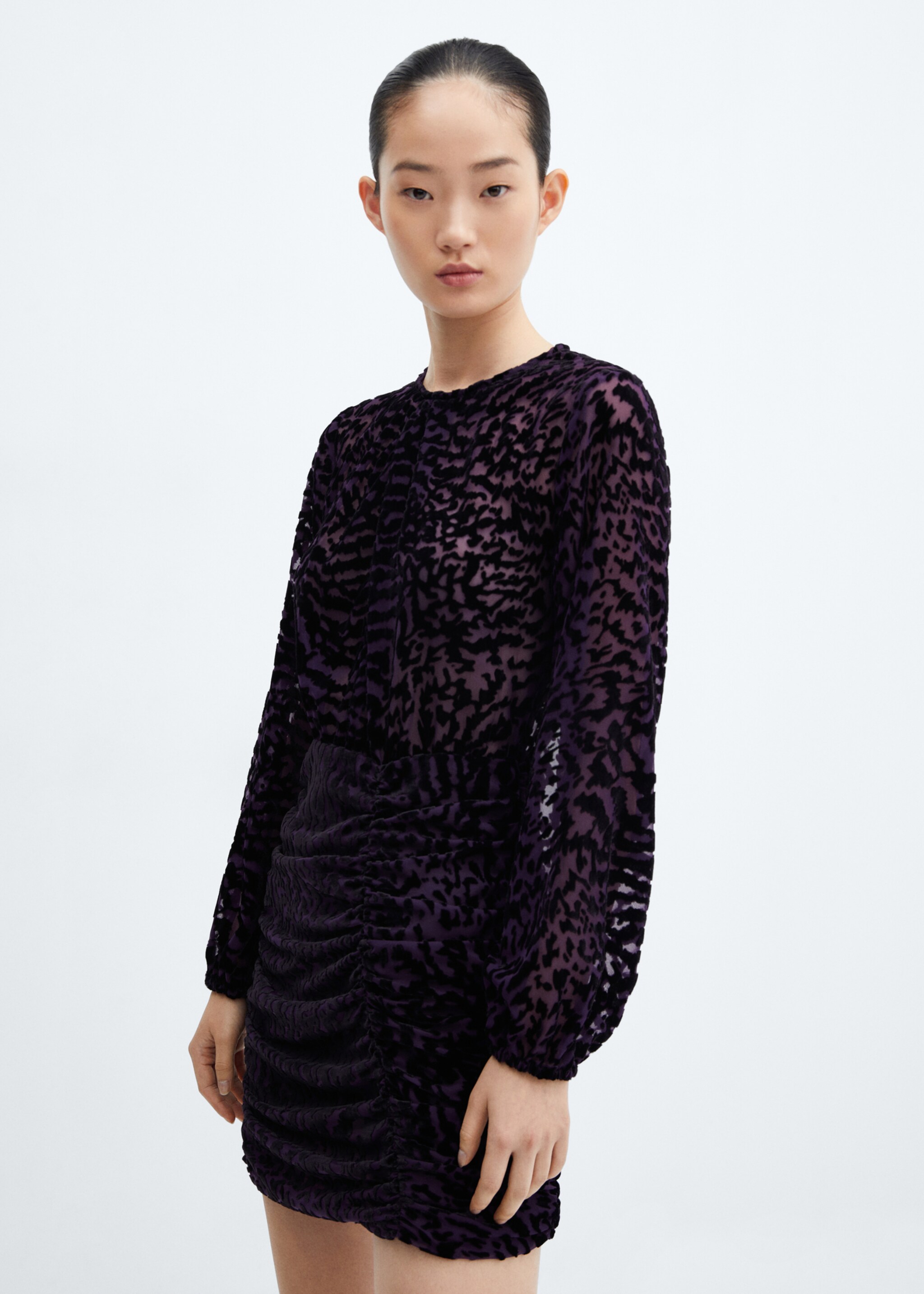 Vestido terciopelo animal print - Plano medio