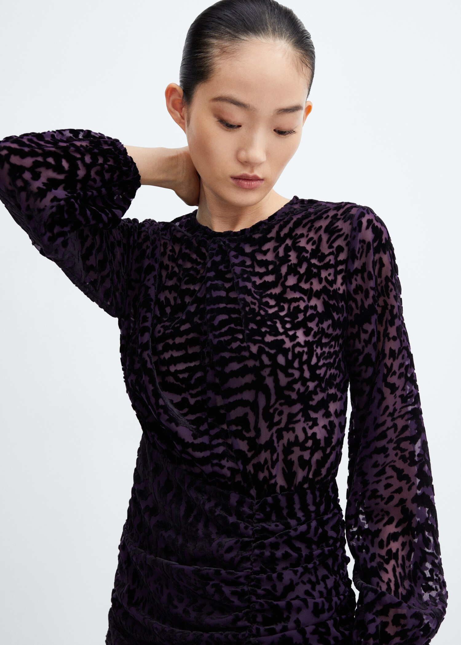 Animal-print velvet dress - Details of the article 6