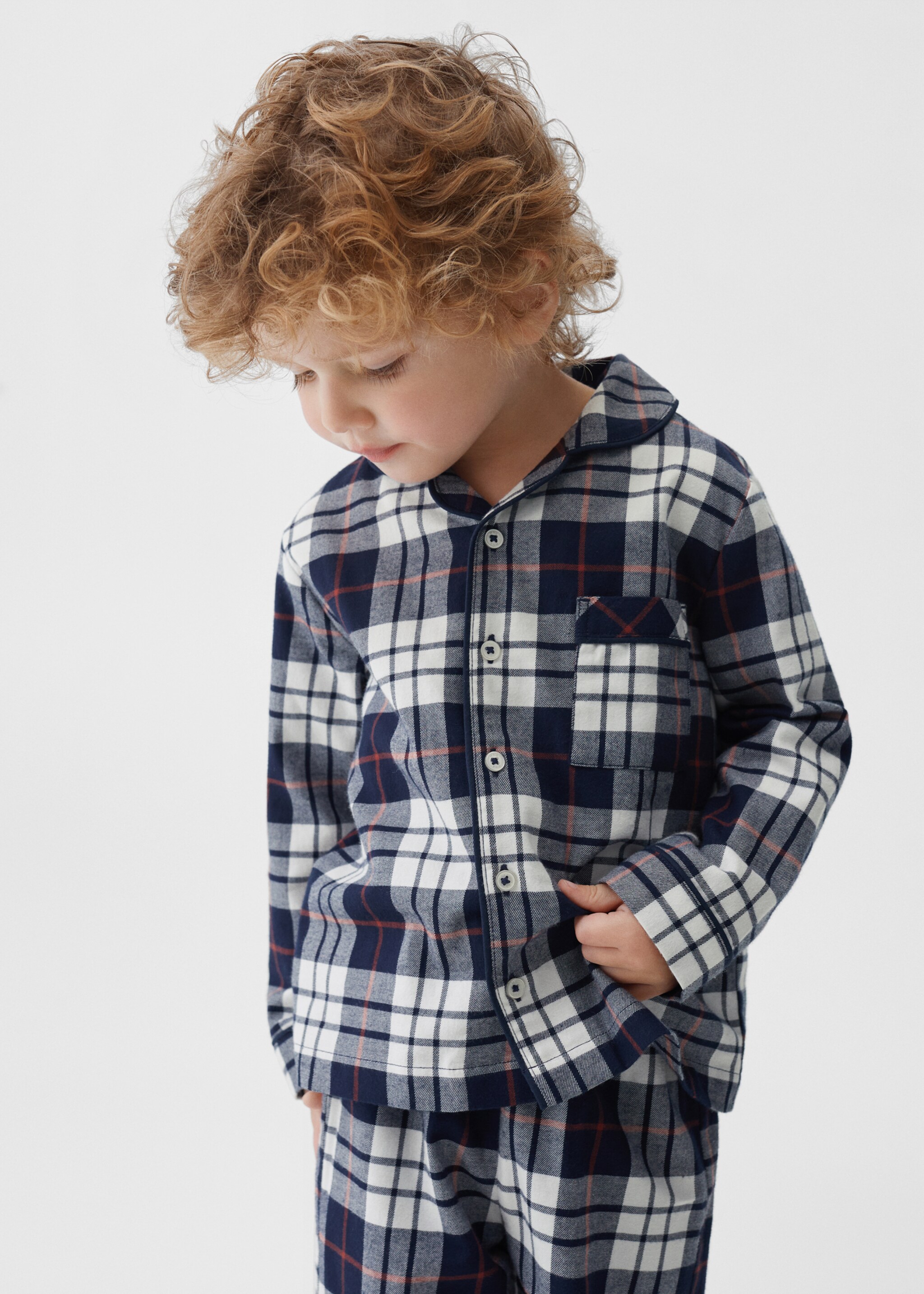 Two-pieces check long pyjamas - Medium plane