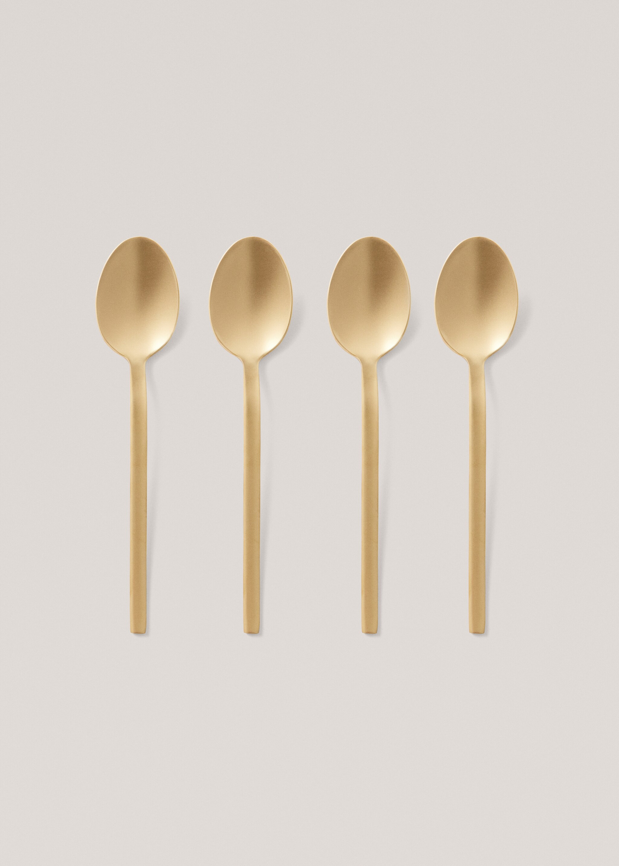 Pack of 4 100% steel gold dessert spoons - Article without model