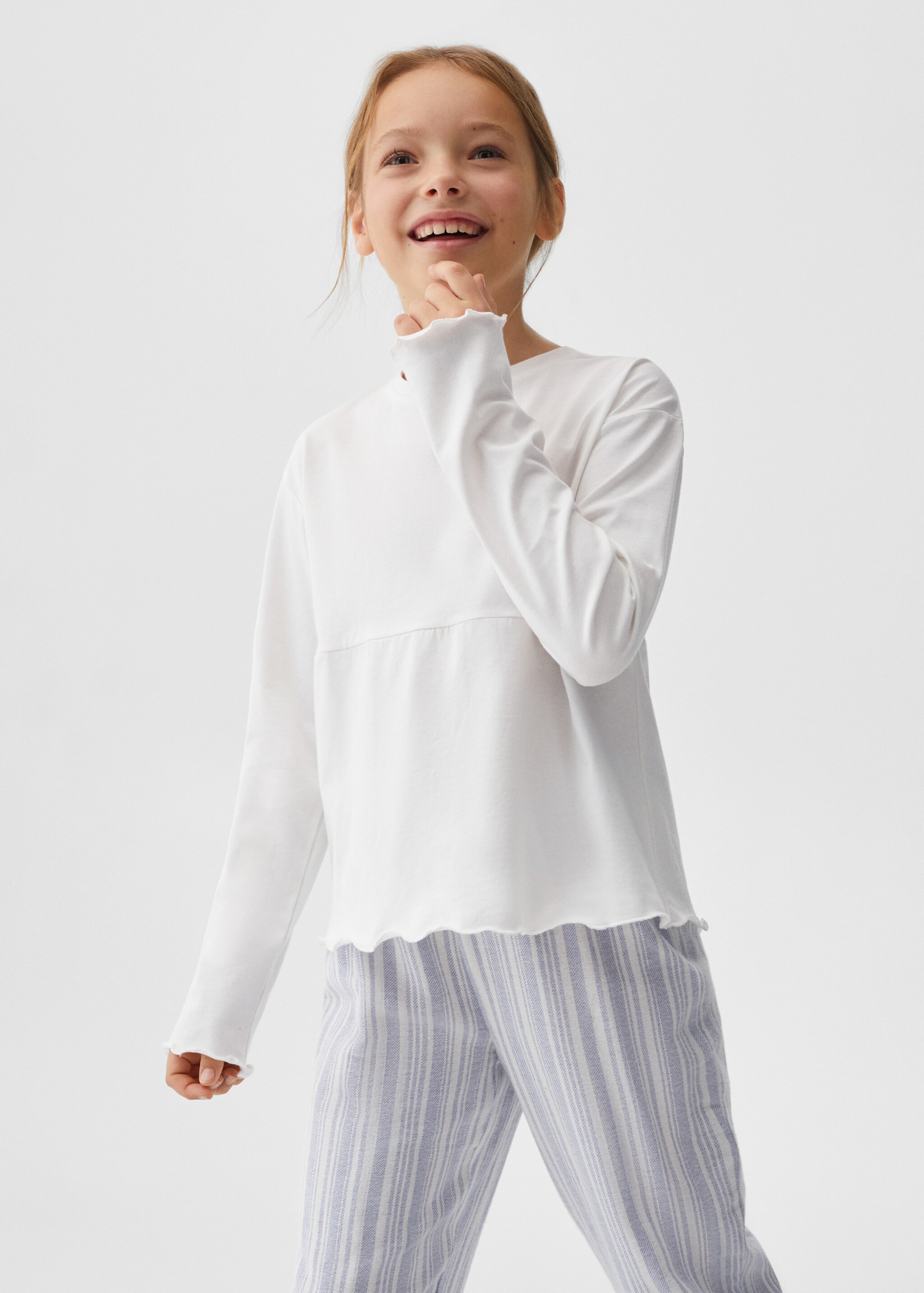 Striped cotton long pyjama - Medium plane