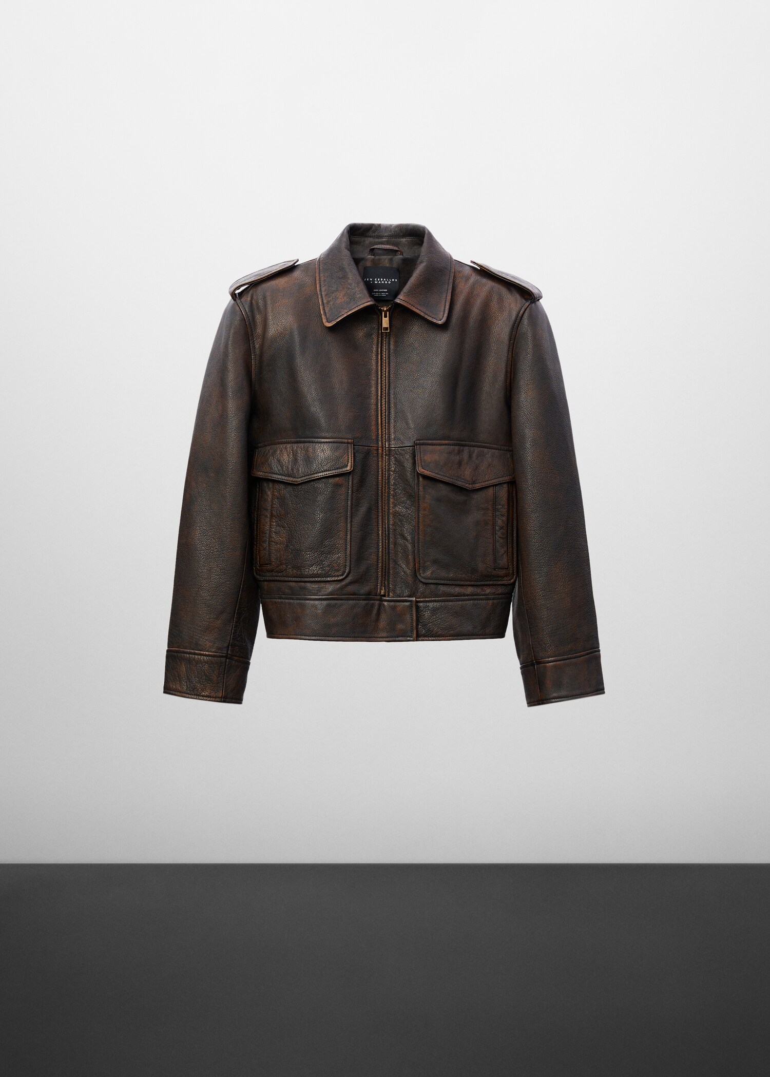 Pocket leather jacket - Article without model
